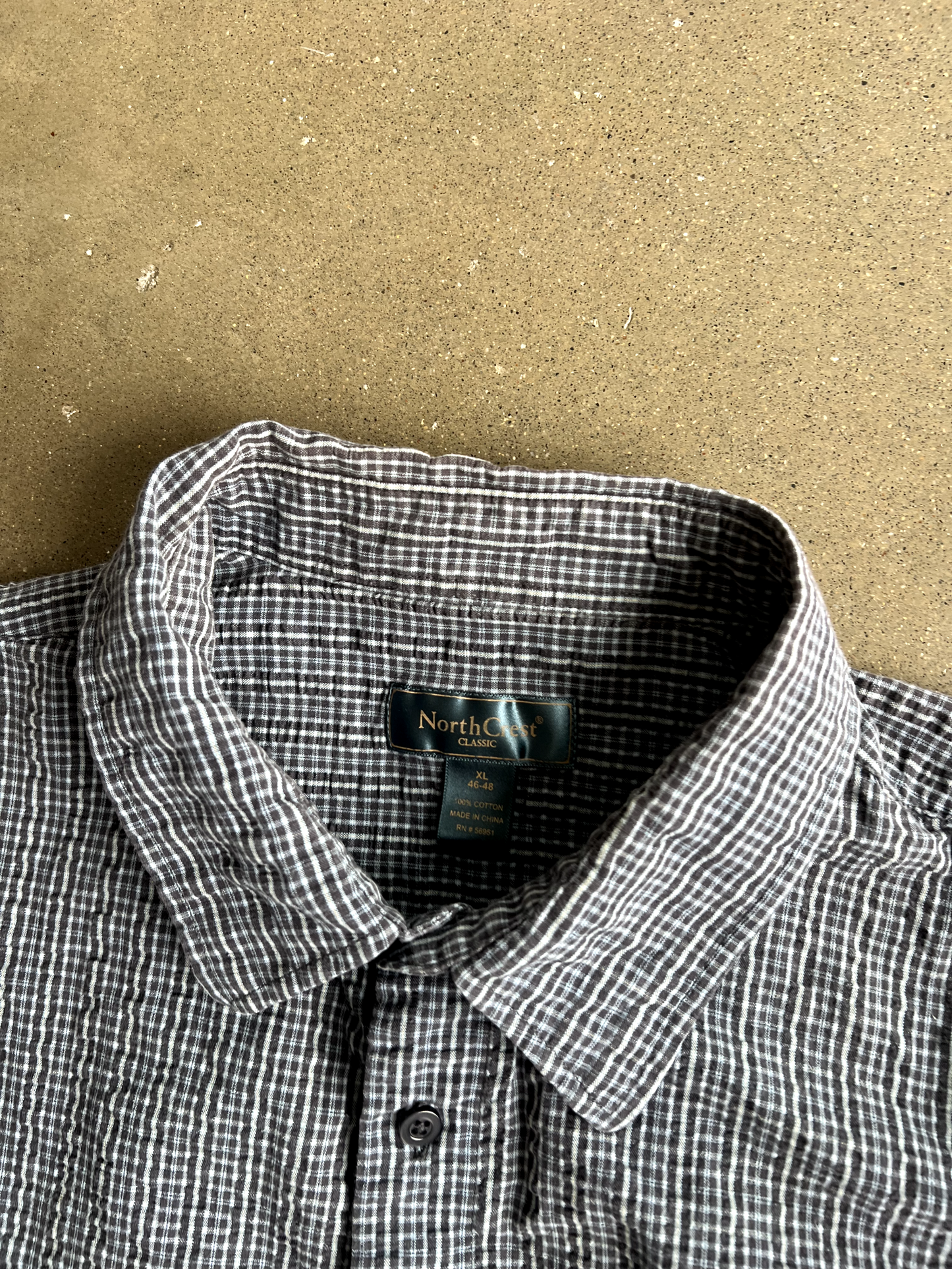 Vintage Black And White Striped Button Up - XL