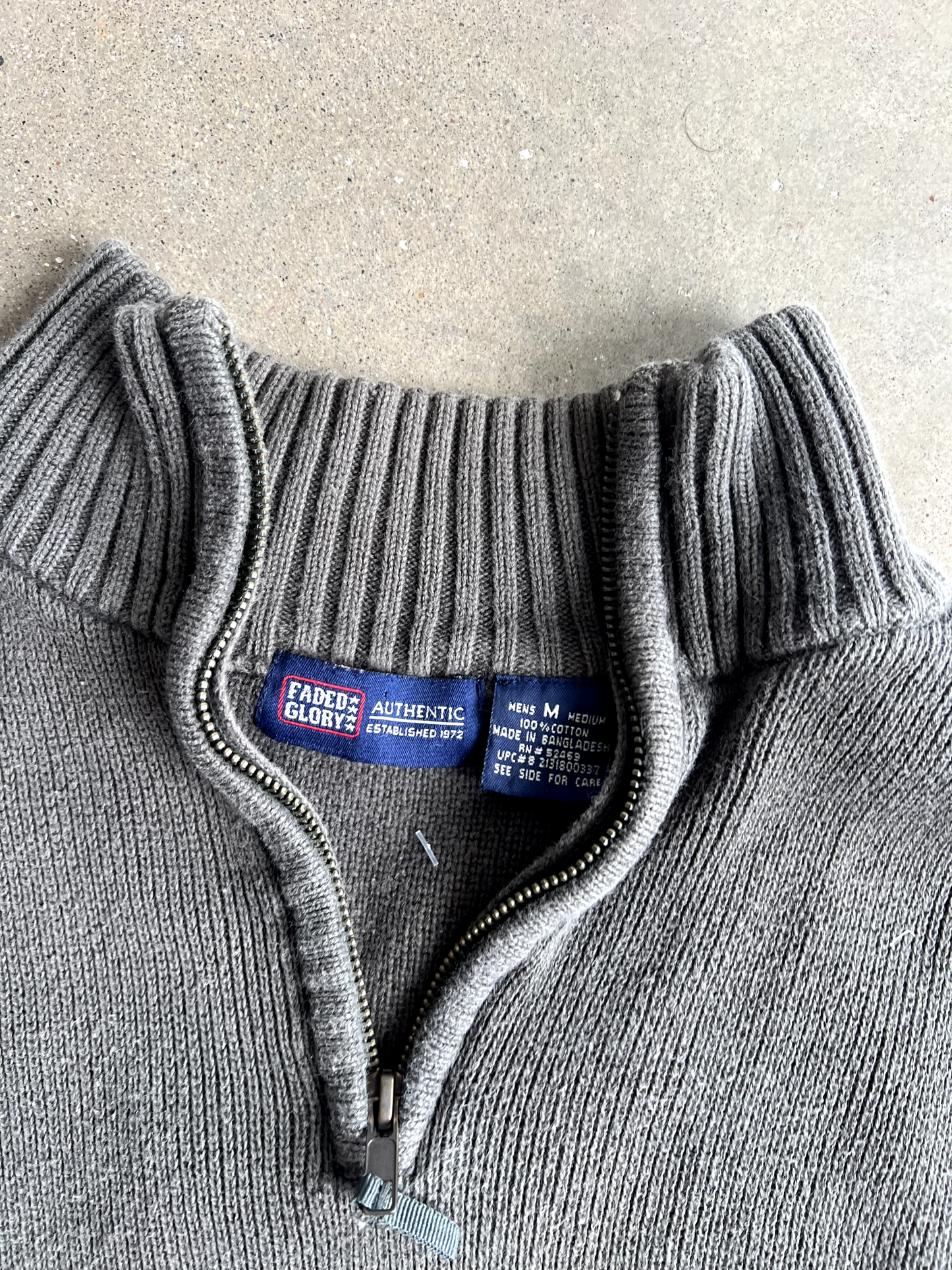 Vintage Grey Quarter Zip - M