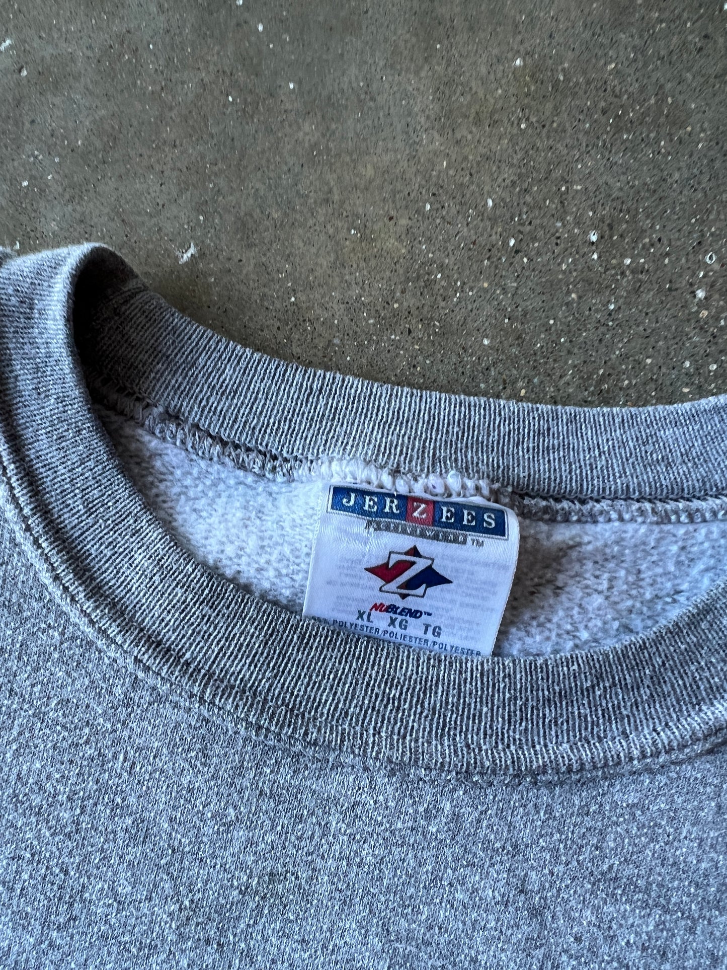 Vintage Grey Illinois College Crew - XL