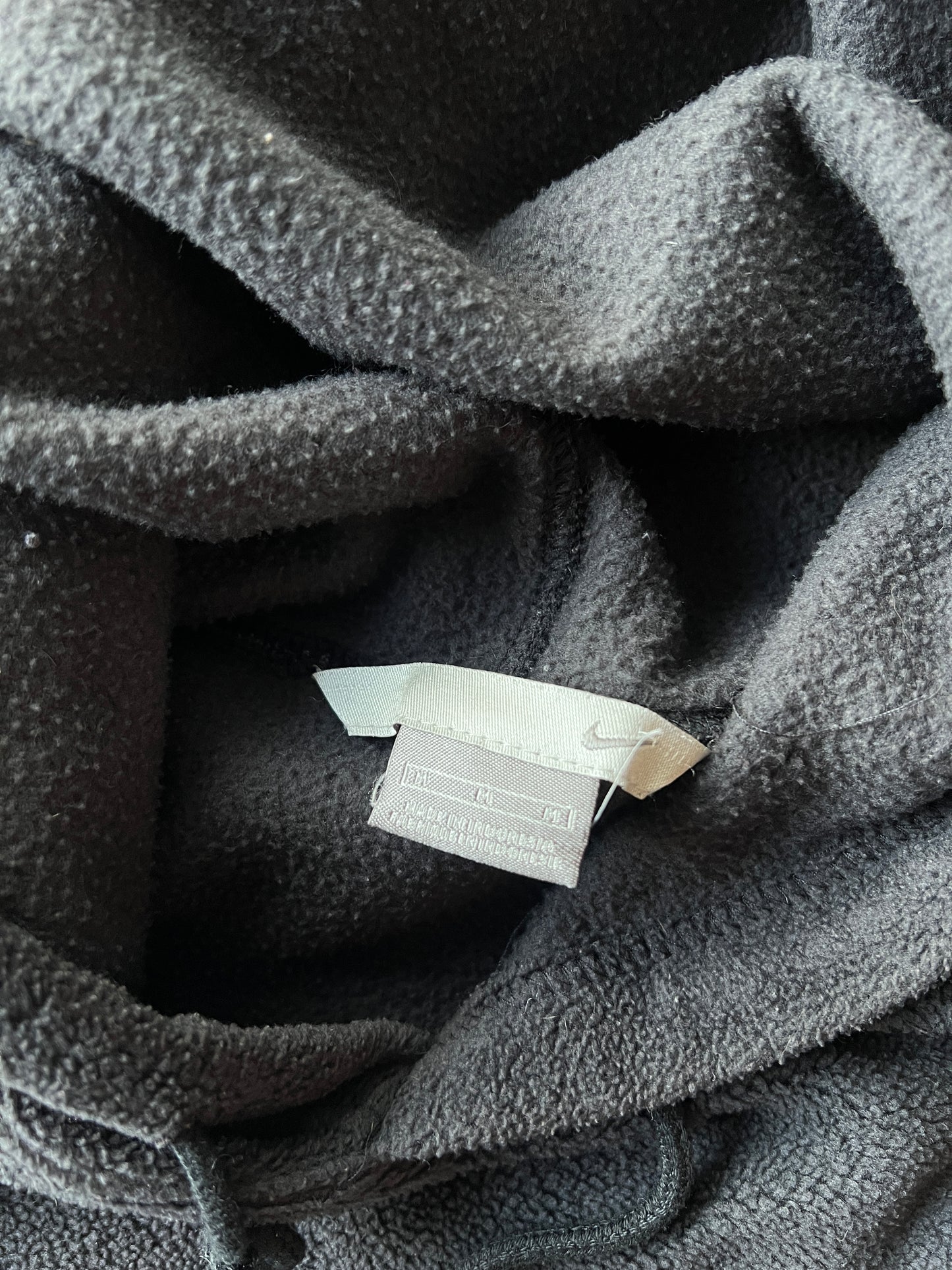 Vintage Black Nike Spellout Fleece Hoodie - M