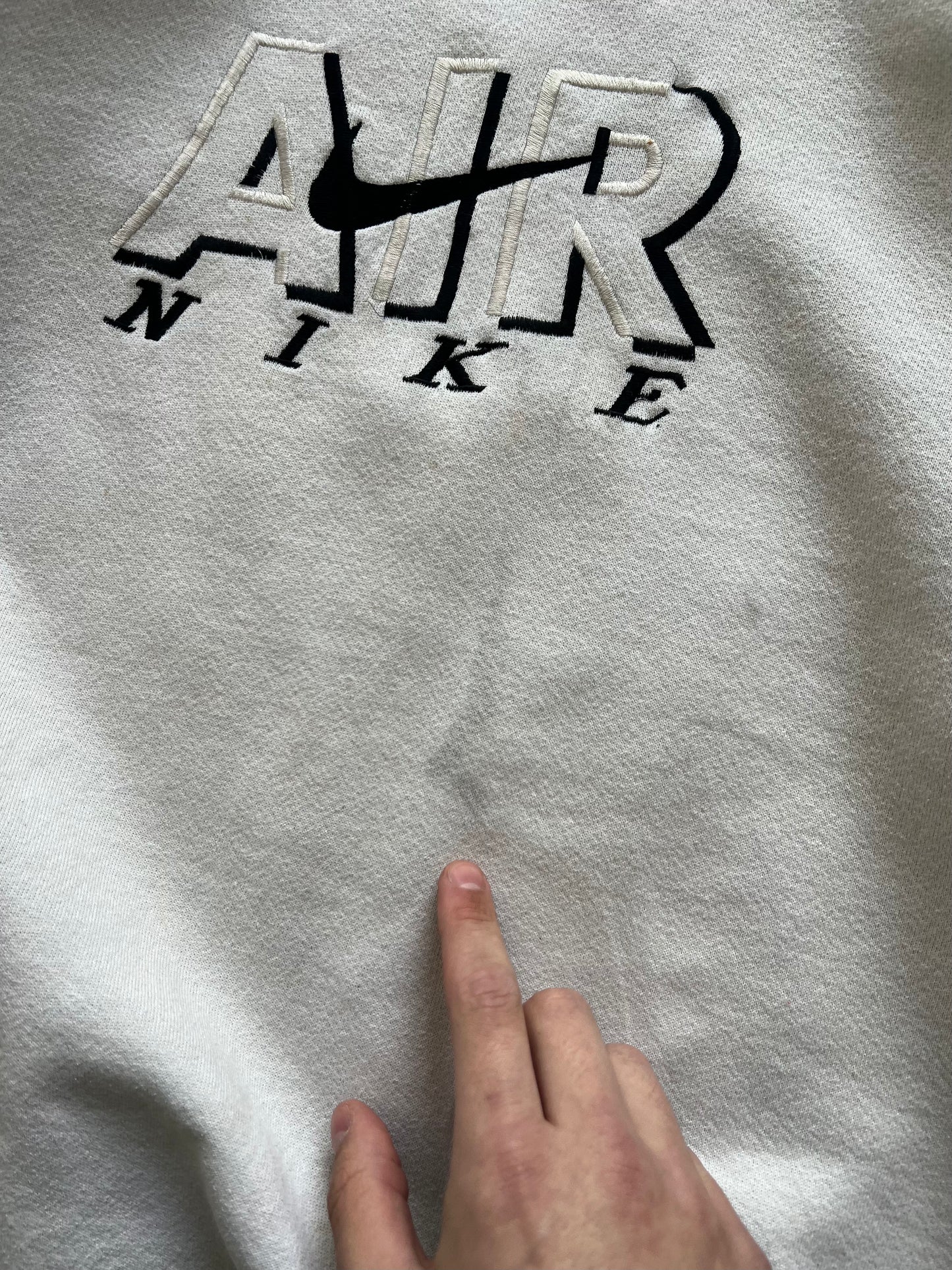 Vintage White Nike Spellout Crew - L