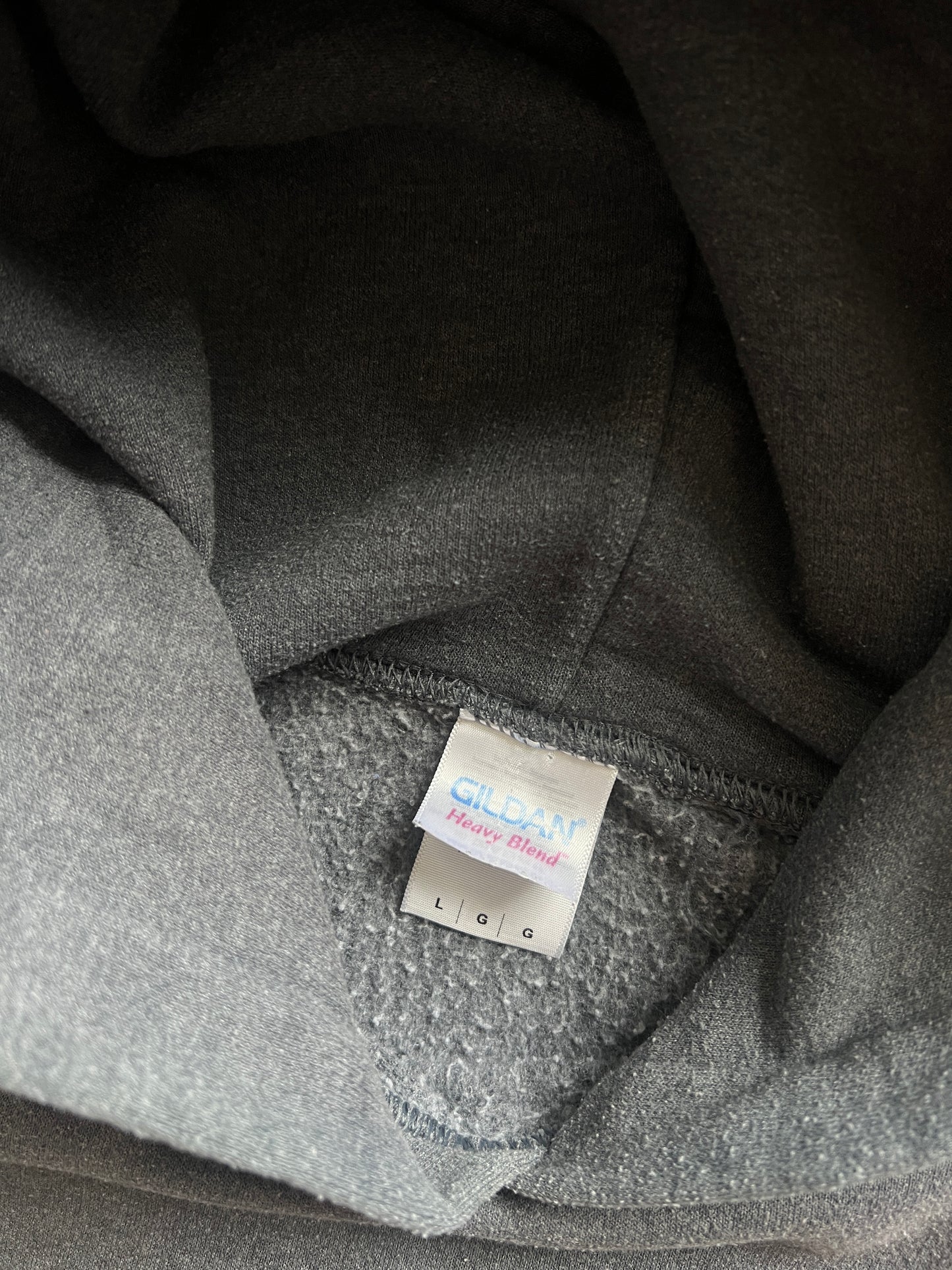 Vintage Gray Minimalist Hoodie - L