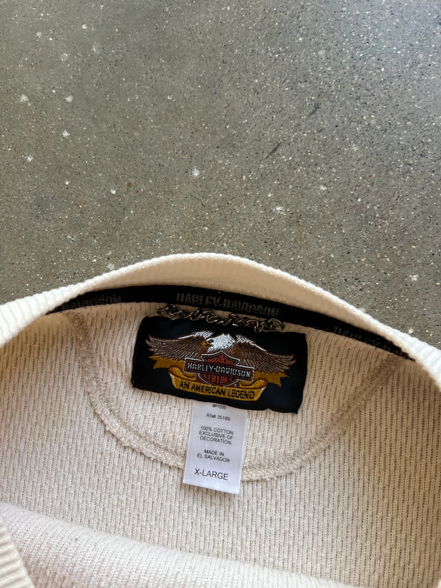 Vintage White Harley Davidson Thermal - XL