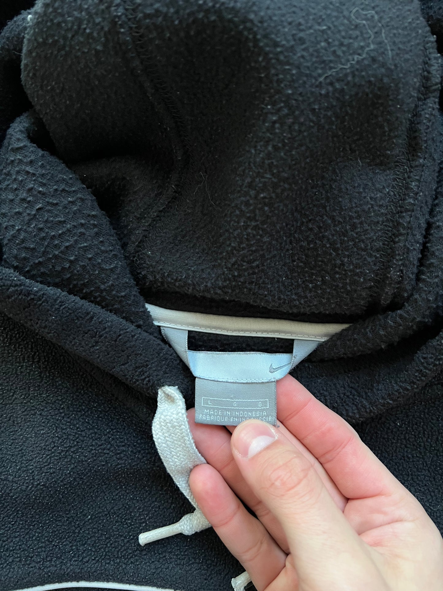 Vintage Black Nike Fleece Hoodie - L