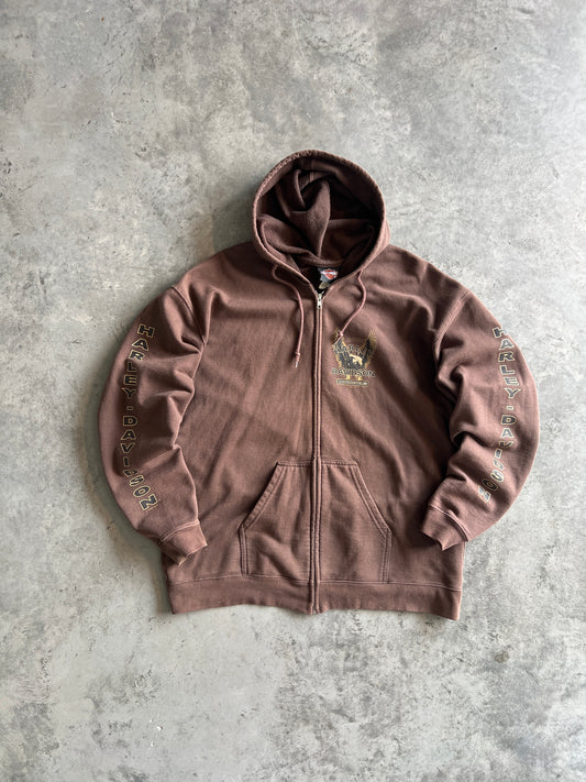 Vintage Brown Harley Davidson Hoodie - XL