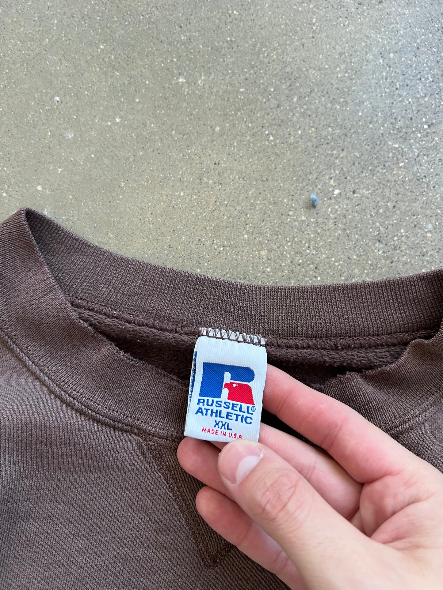 Vintage Faded Brown Russell Crew - XL