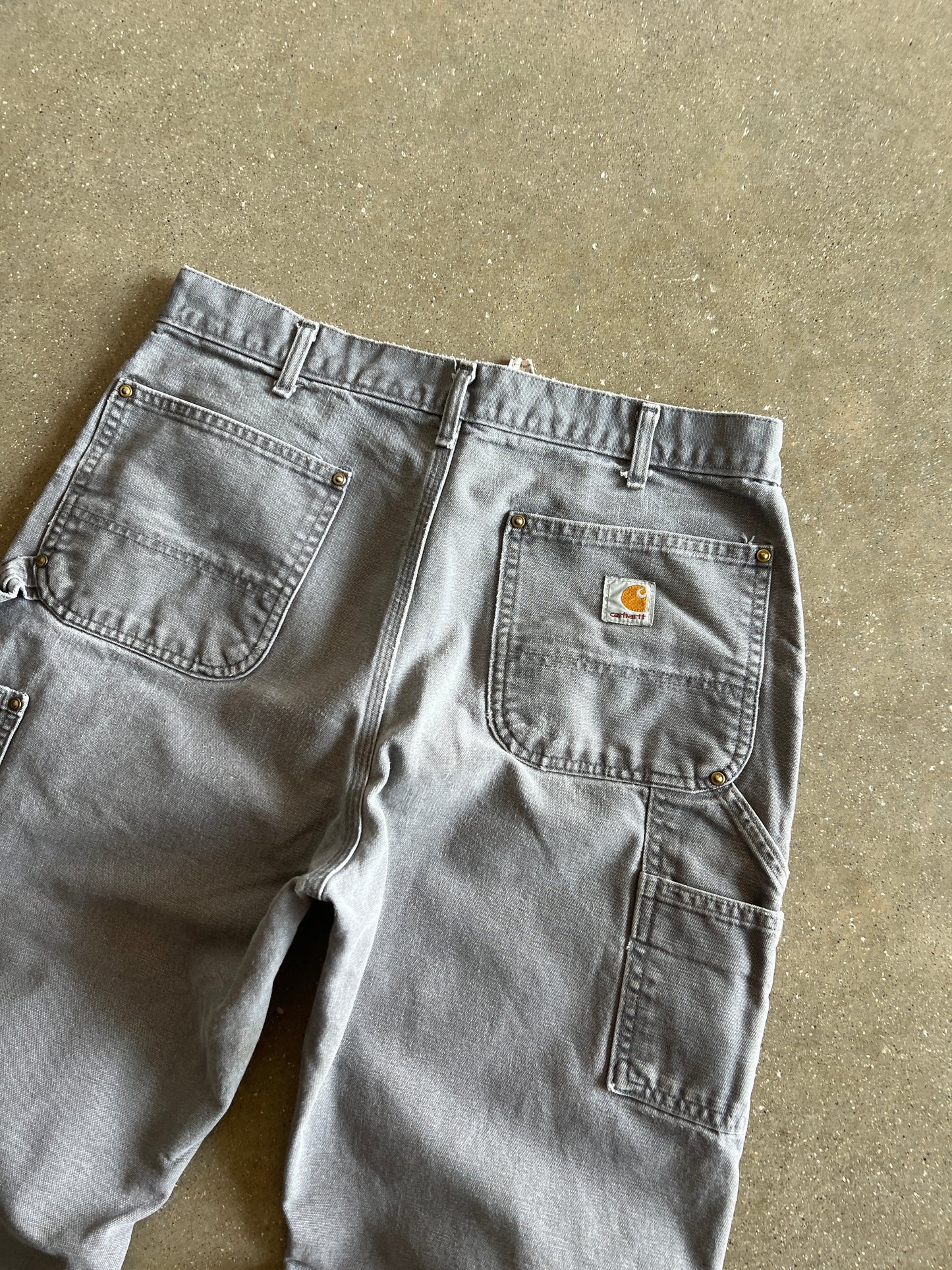Vintage Faded Grey Carhartt Double Knee Pants - 34x34