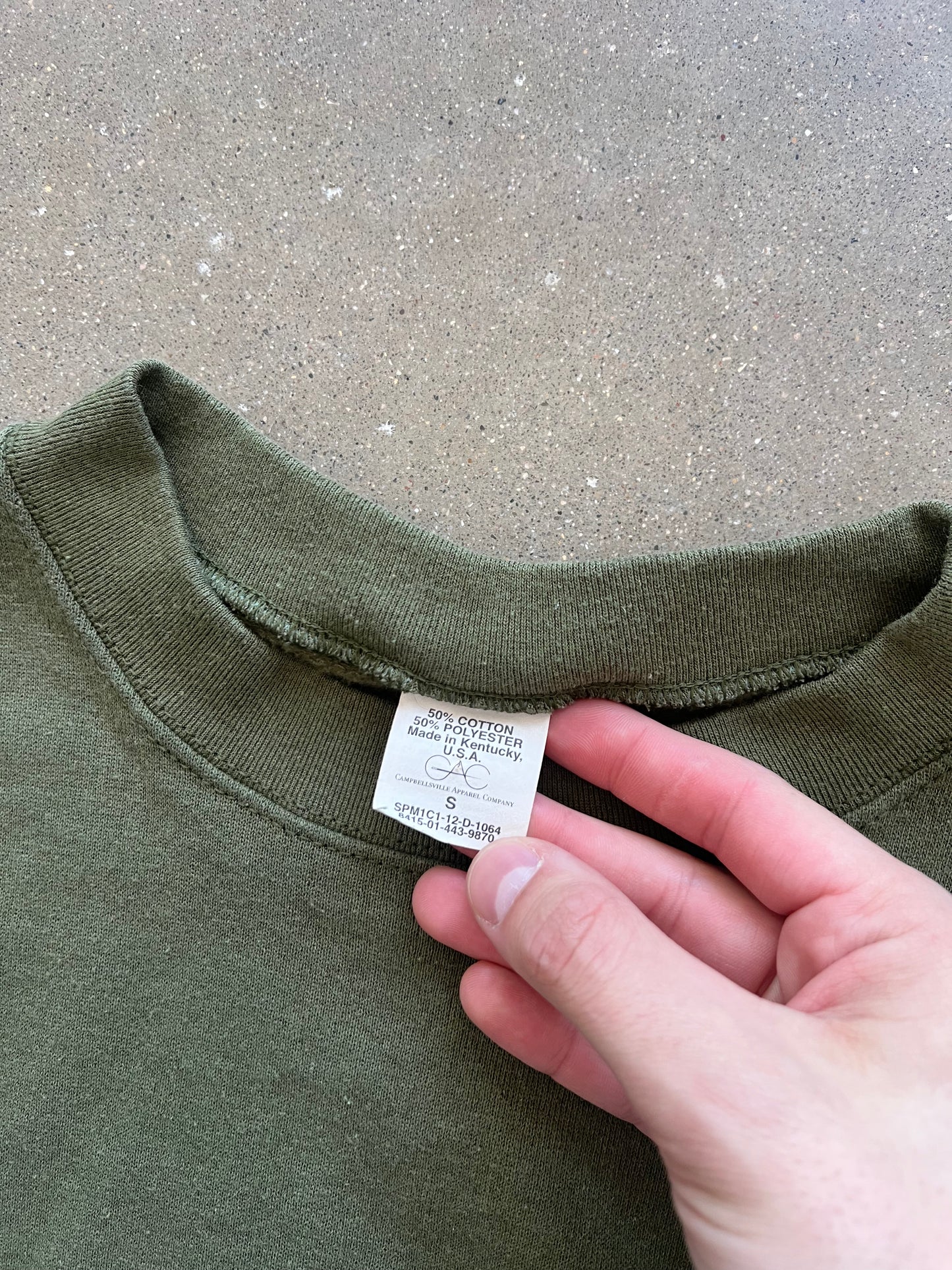 Vintage Forest Green USMC Crew - S