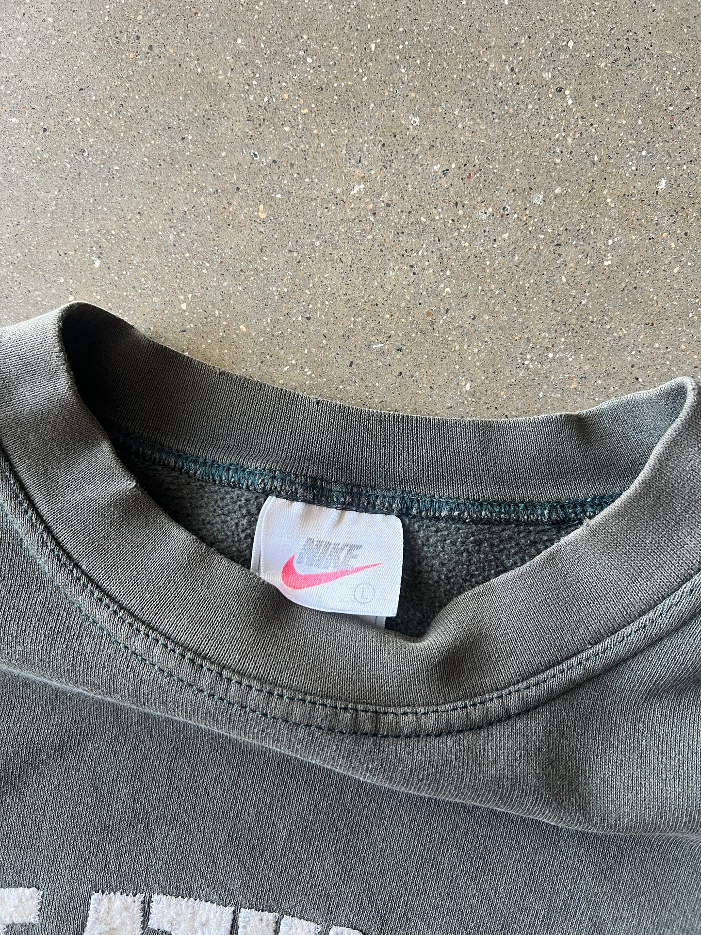 Vintage Faded Green Nike Athletics Crew - L