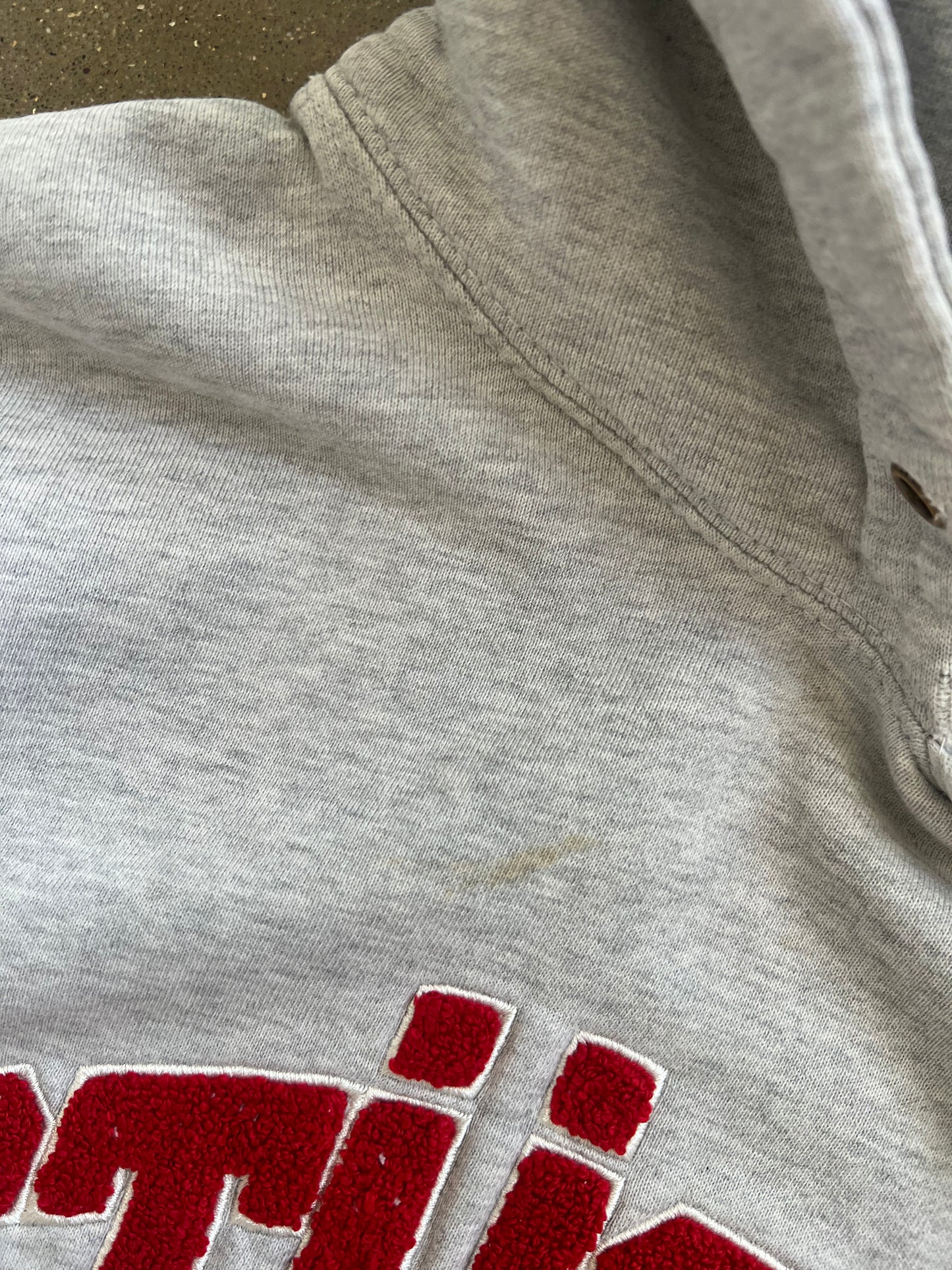 Vintage White Stussy Spellout Hoodie - S