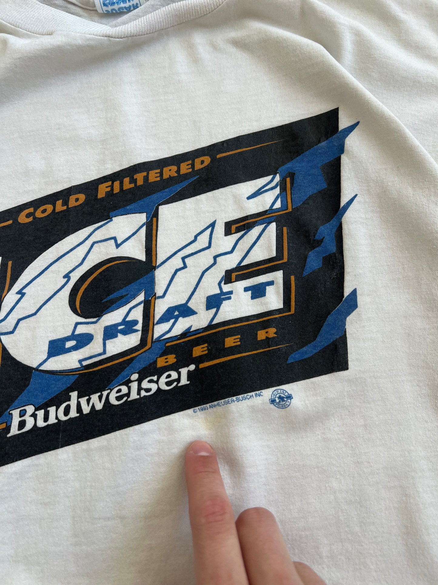 Vintage White Budweiser Ice Shirt - XL