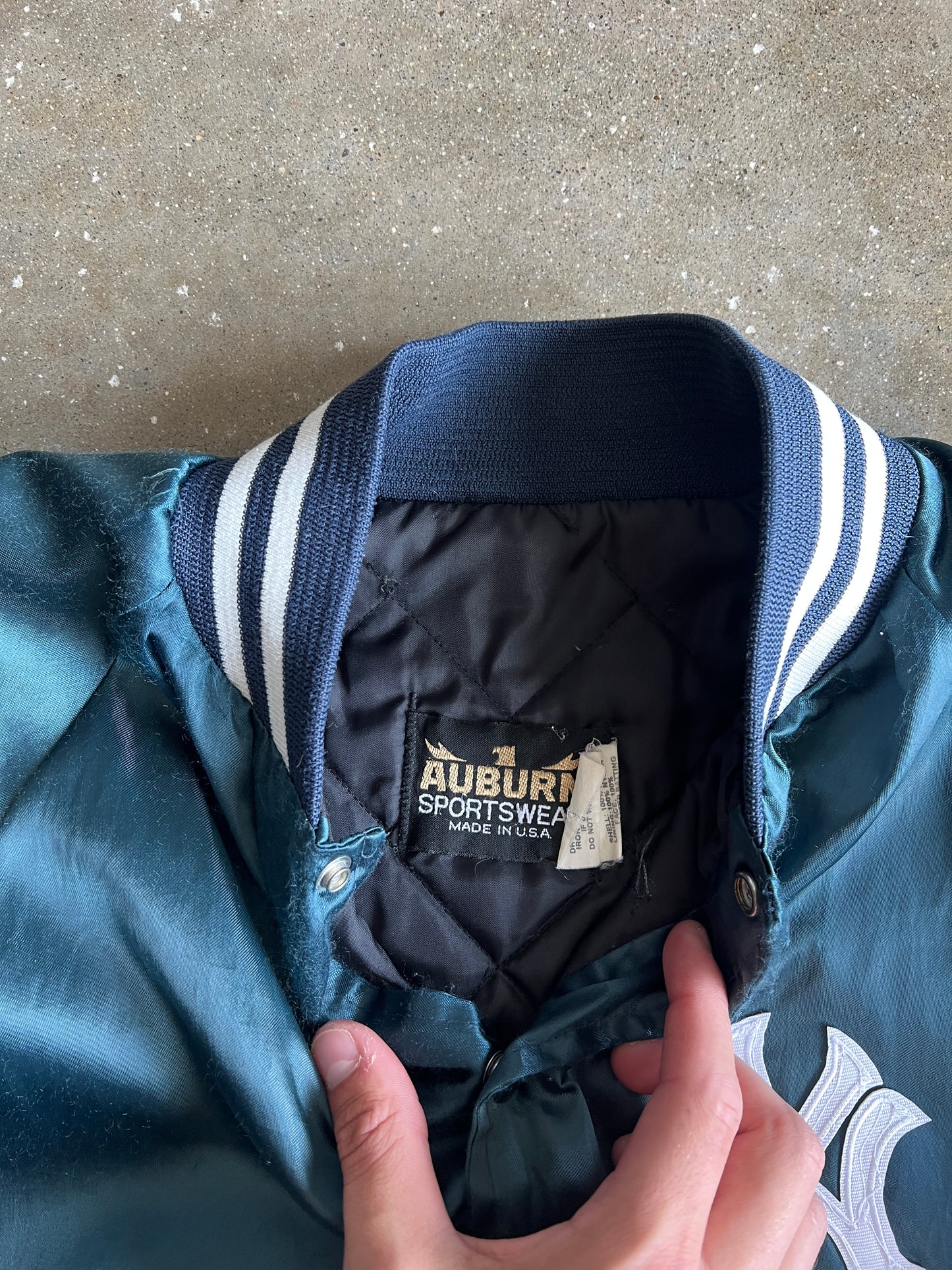 Vintage Silk NY Yankee Bomber Jacket - L