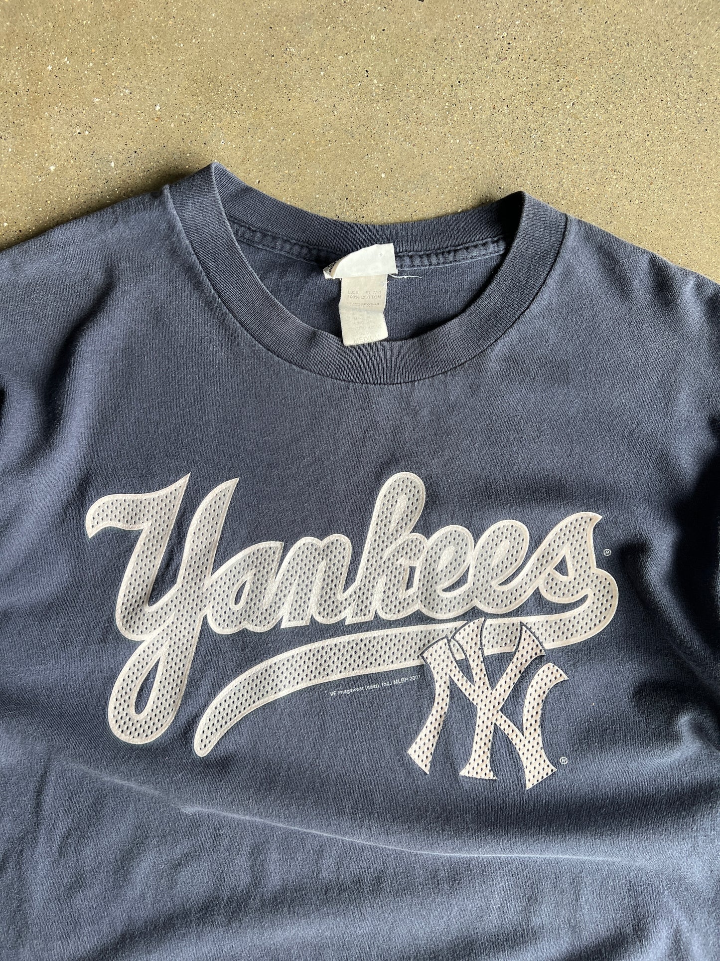 Vintage Faded Blue NY Yankees Shirt - L