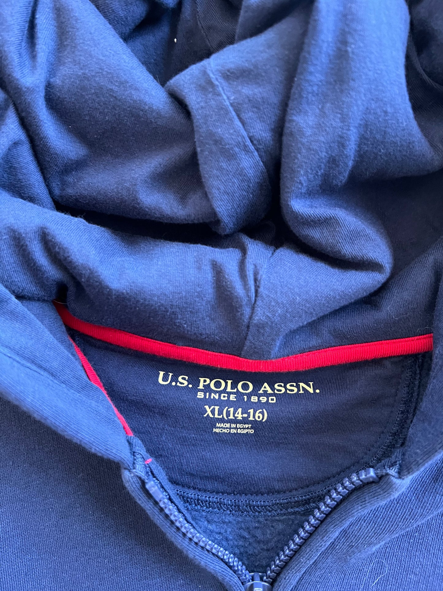 Vintage Blue Polo Zip Up Hoodie - S