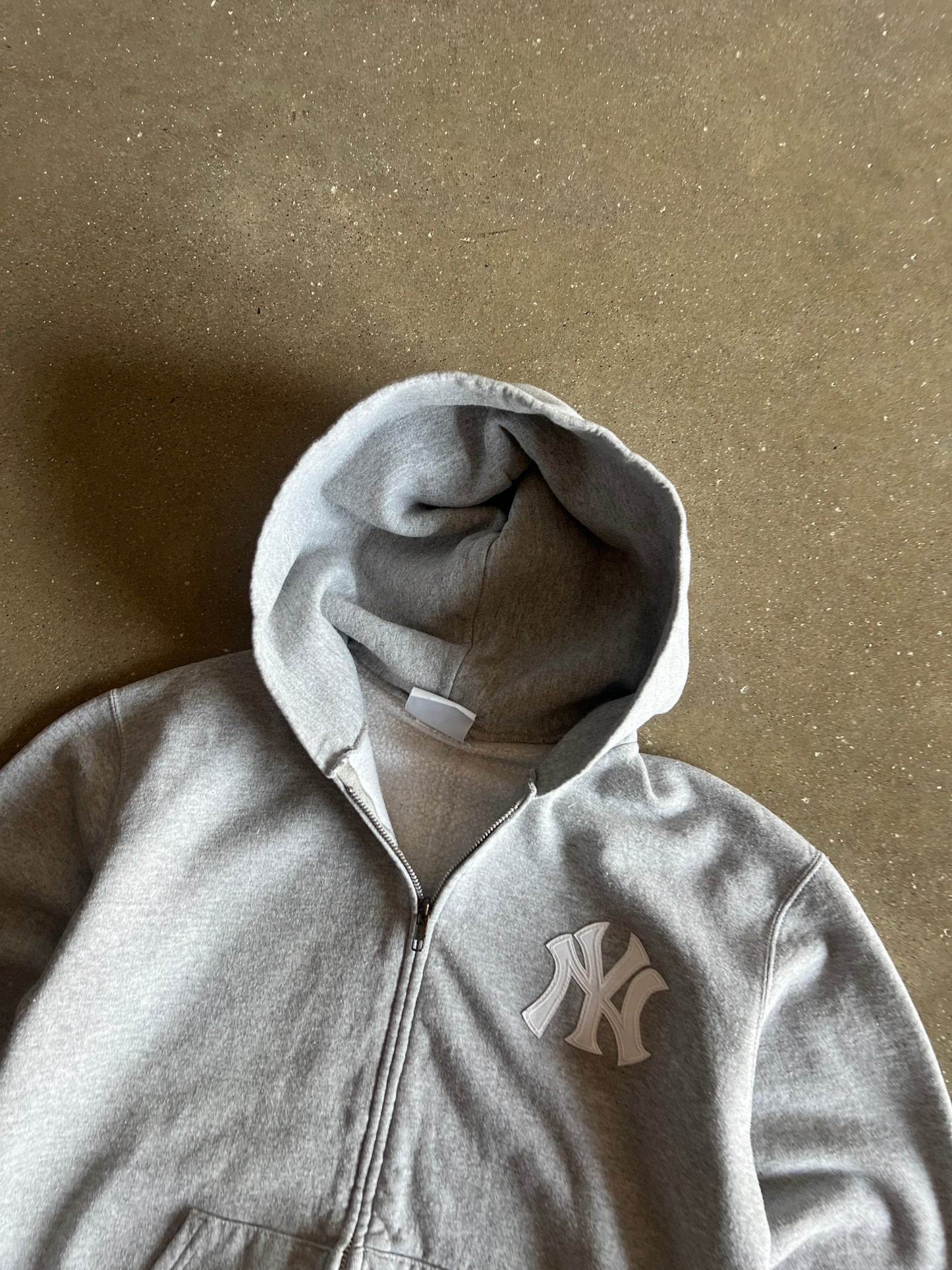 Vintage Heather Grey Yankee Logo Hoodie - XS