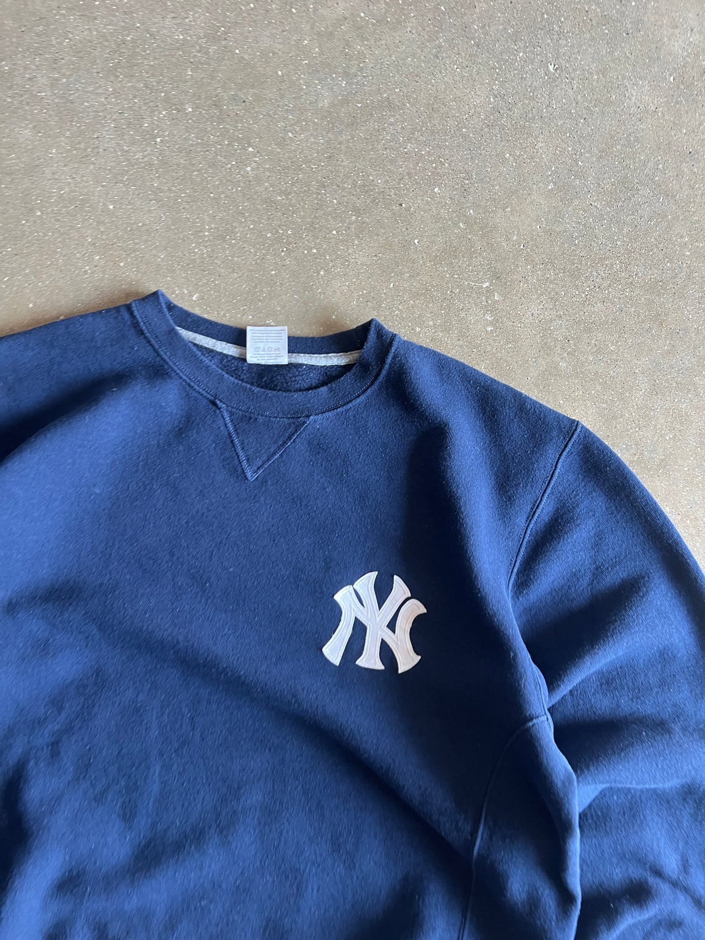Vintage Heather Grey Yankee Logo Crew - XL