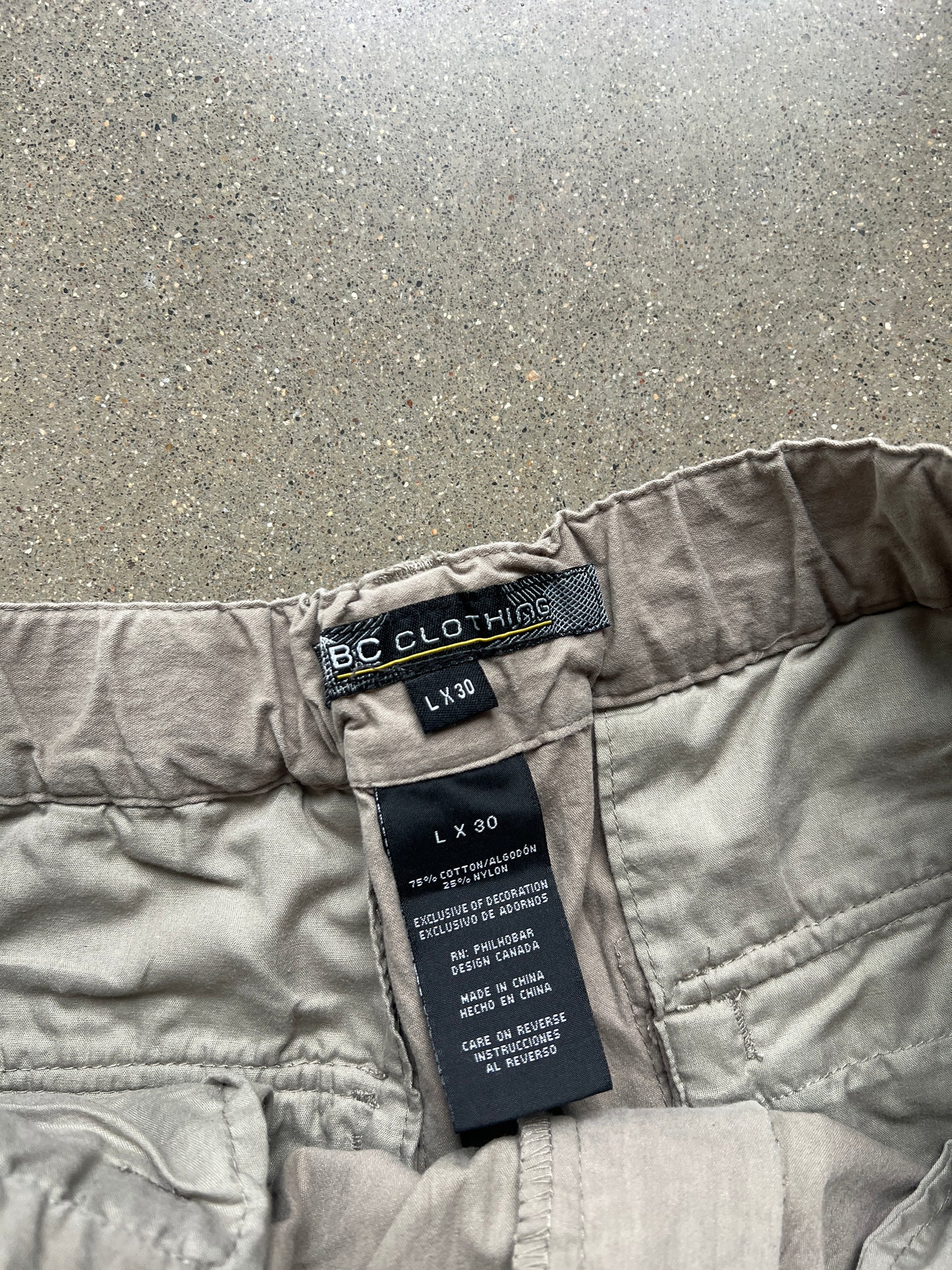 Vintage Cream Tan Tactical Baggy Pants - 30