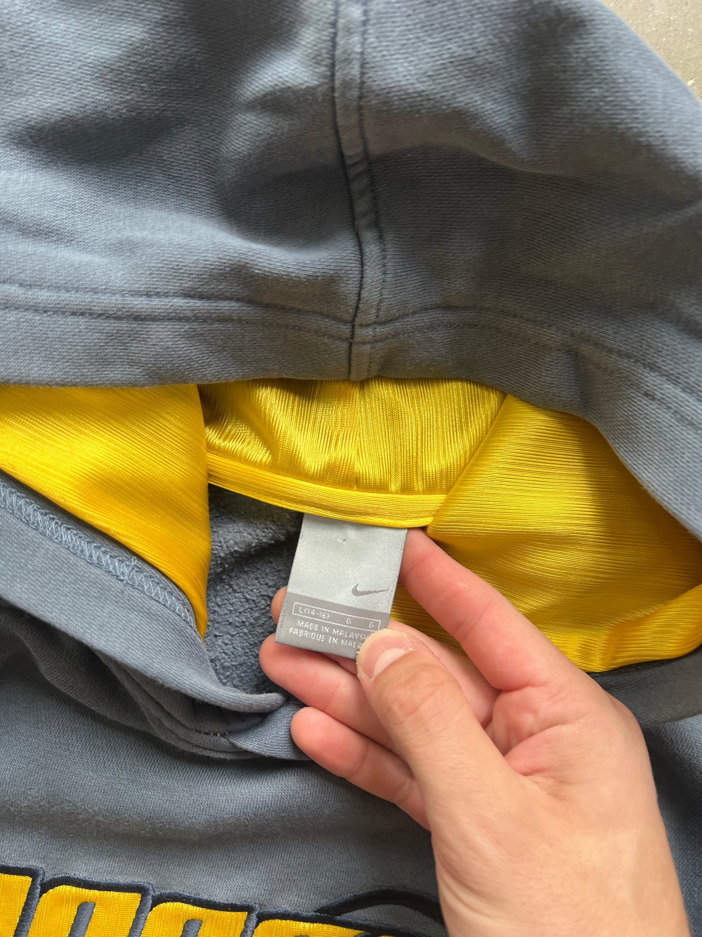 Vintage Blue Yellow Nike Hoops Hoodie - YL