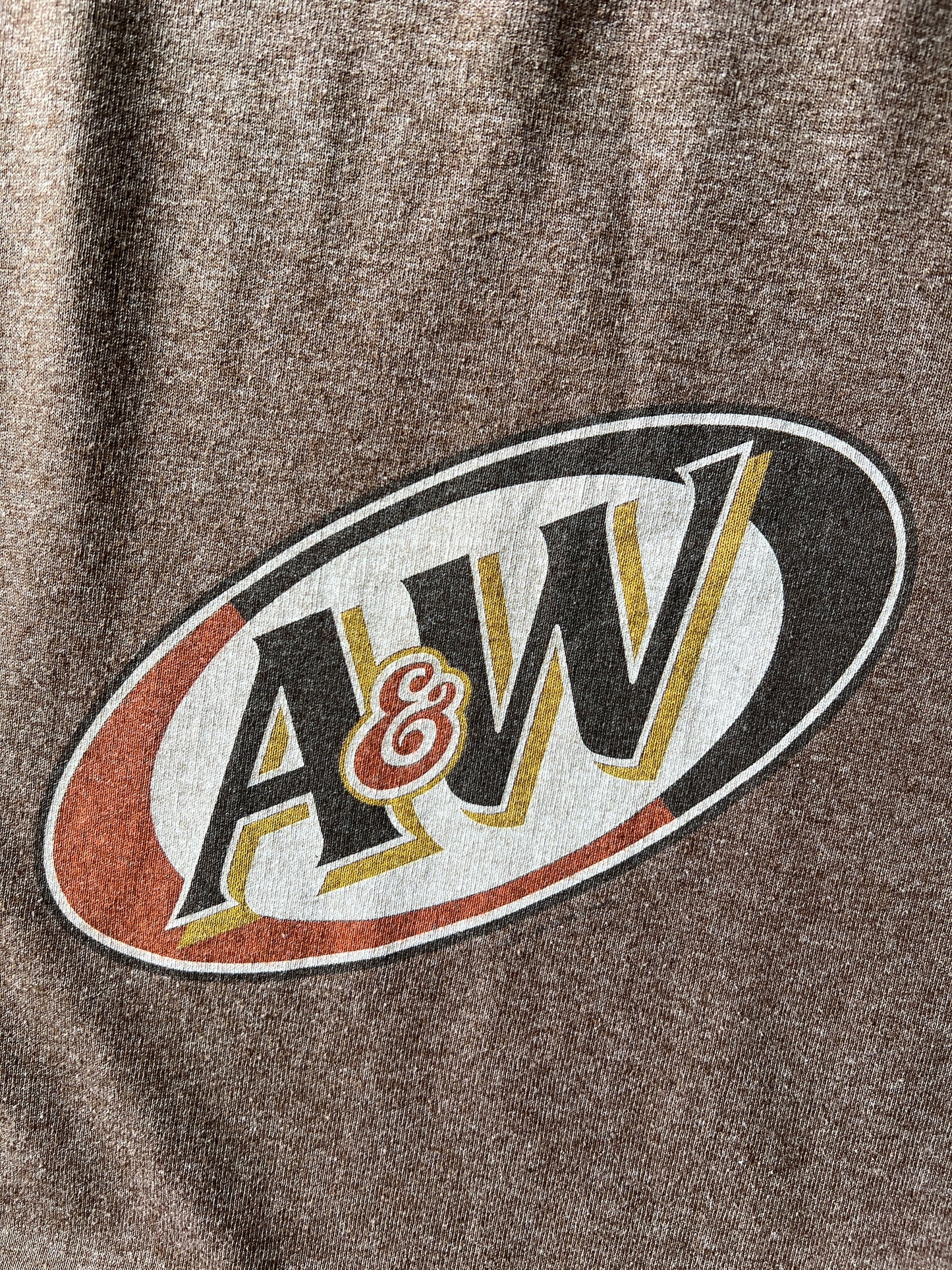 Vintage Brown A&W Spellout Shirt - XL