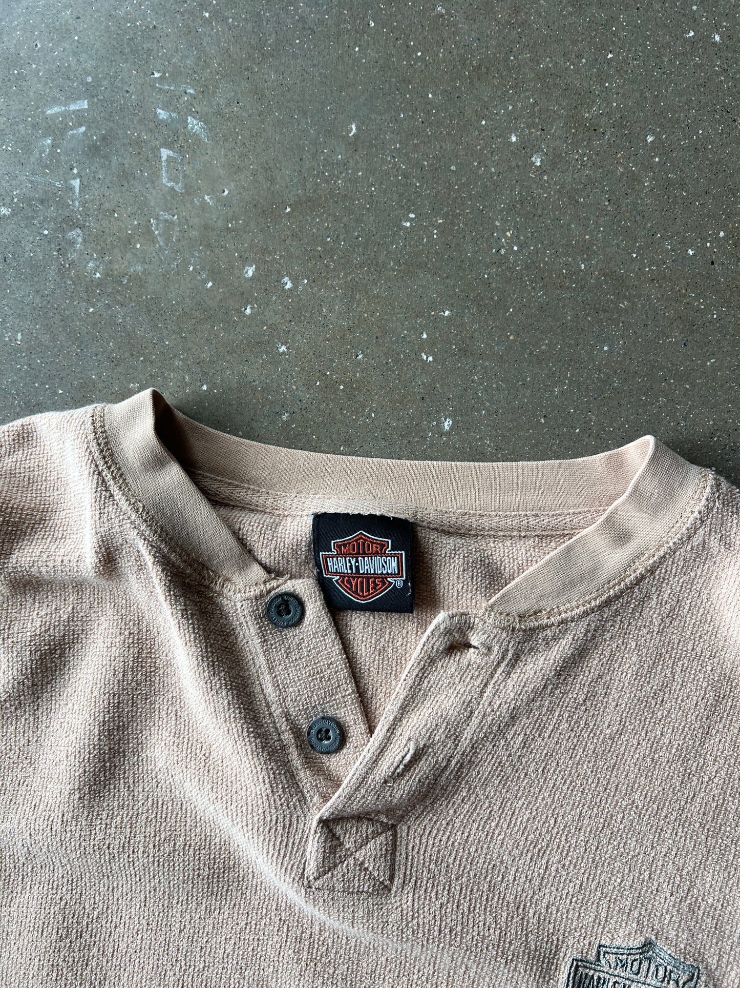 Vintage Cream Harley Davidson Thermal Shirt - L