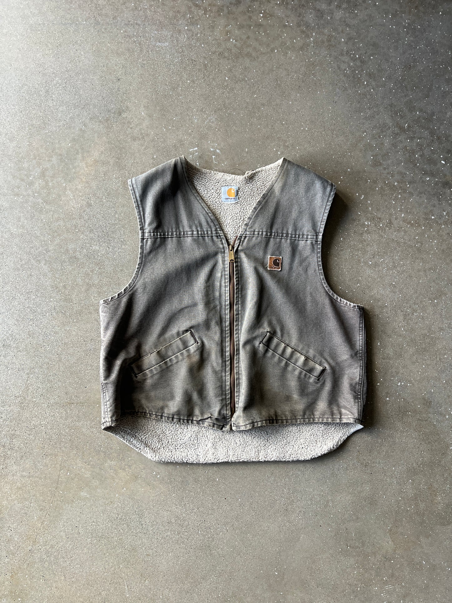 Vintage Faded Grey Carhartt Vest -XL