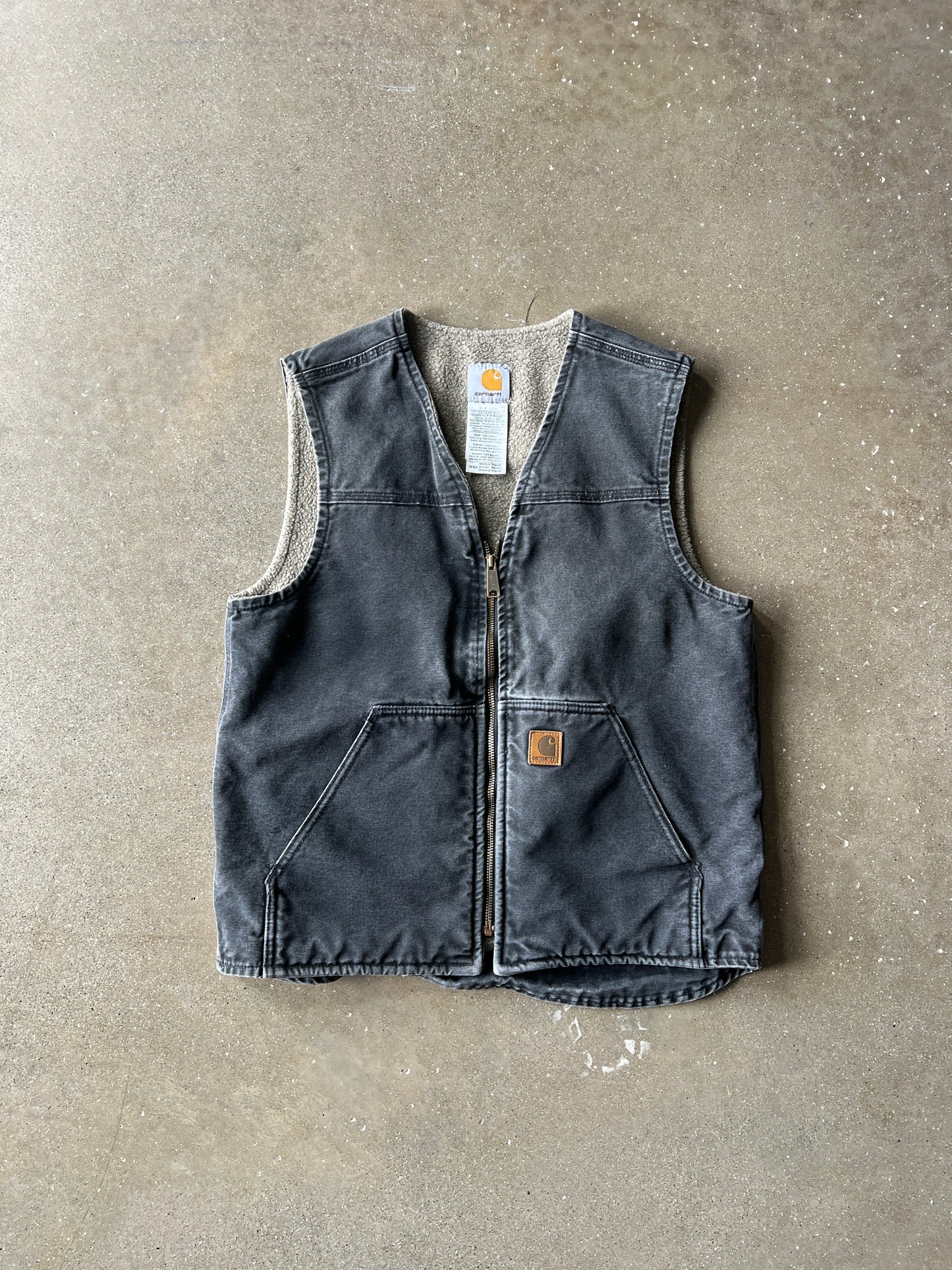 Vintage Faded Black Carhartt Vest - M