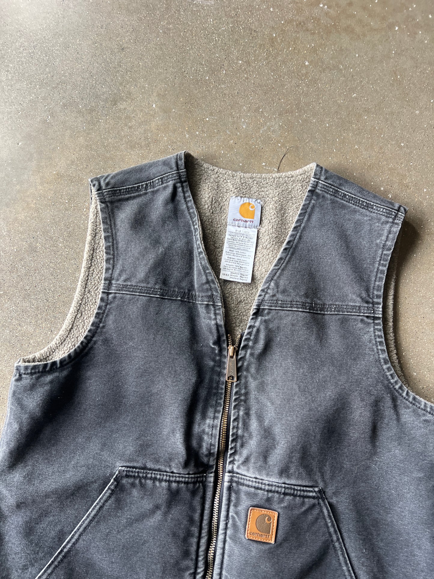 Vintage Faded Black Carhartt Vest - M