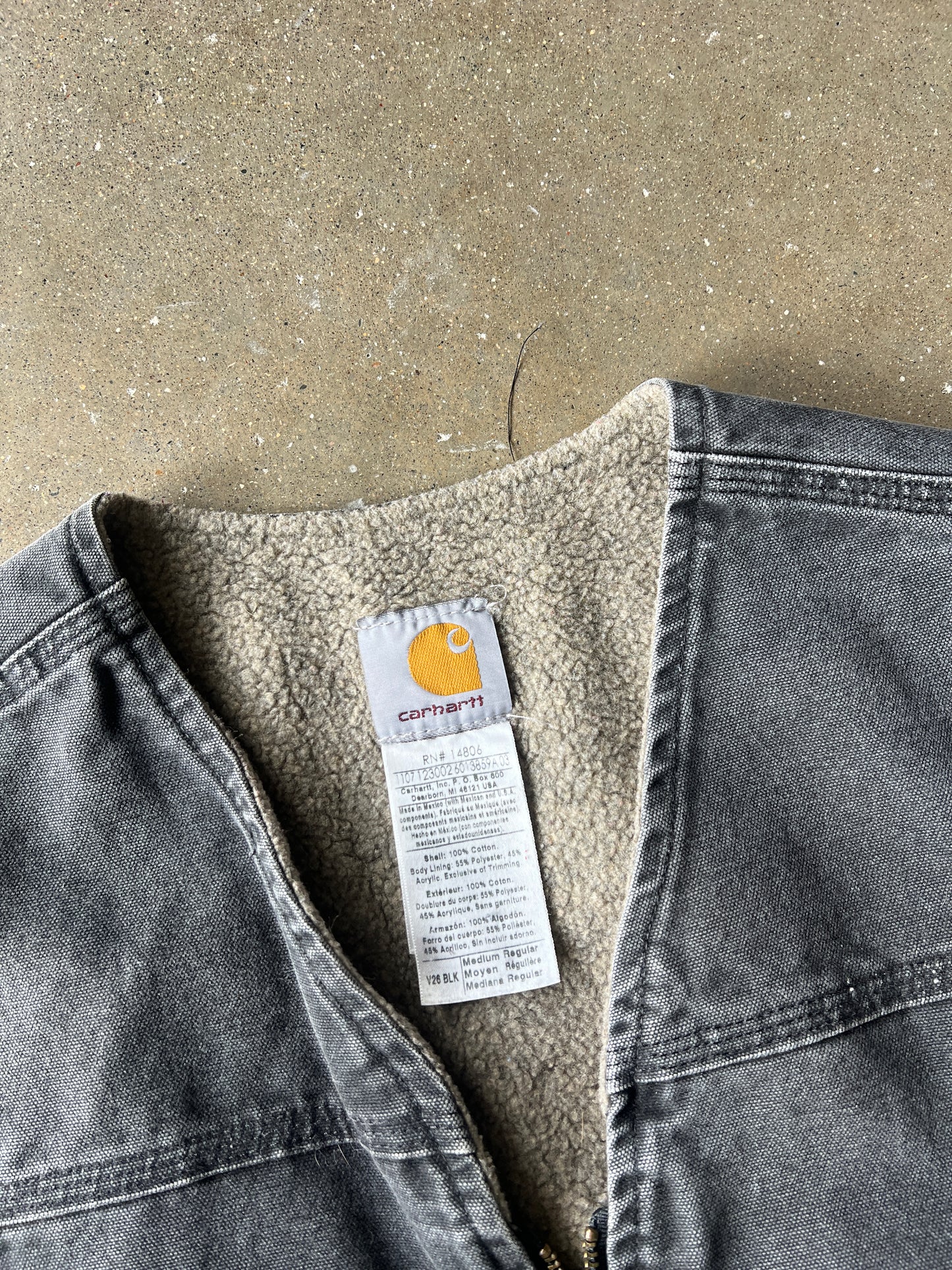 Vintage Faded Black Carhartt Vest - M