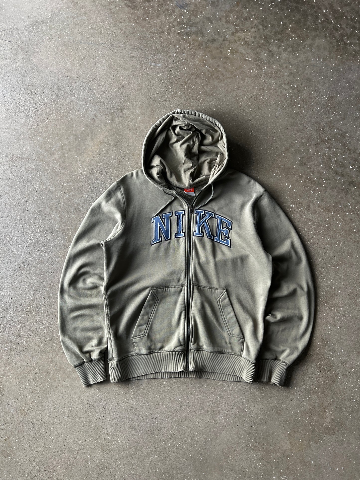 Vintage Grey Nike Spellout Hoodie - L