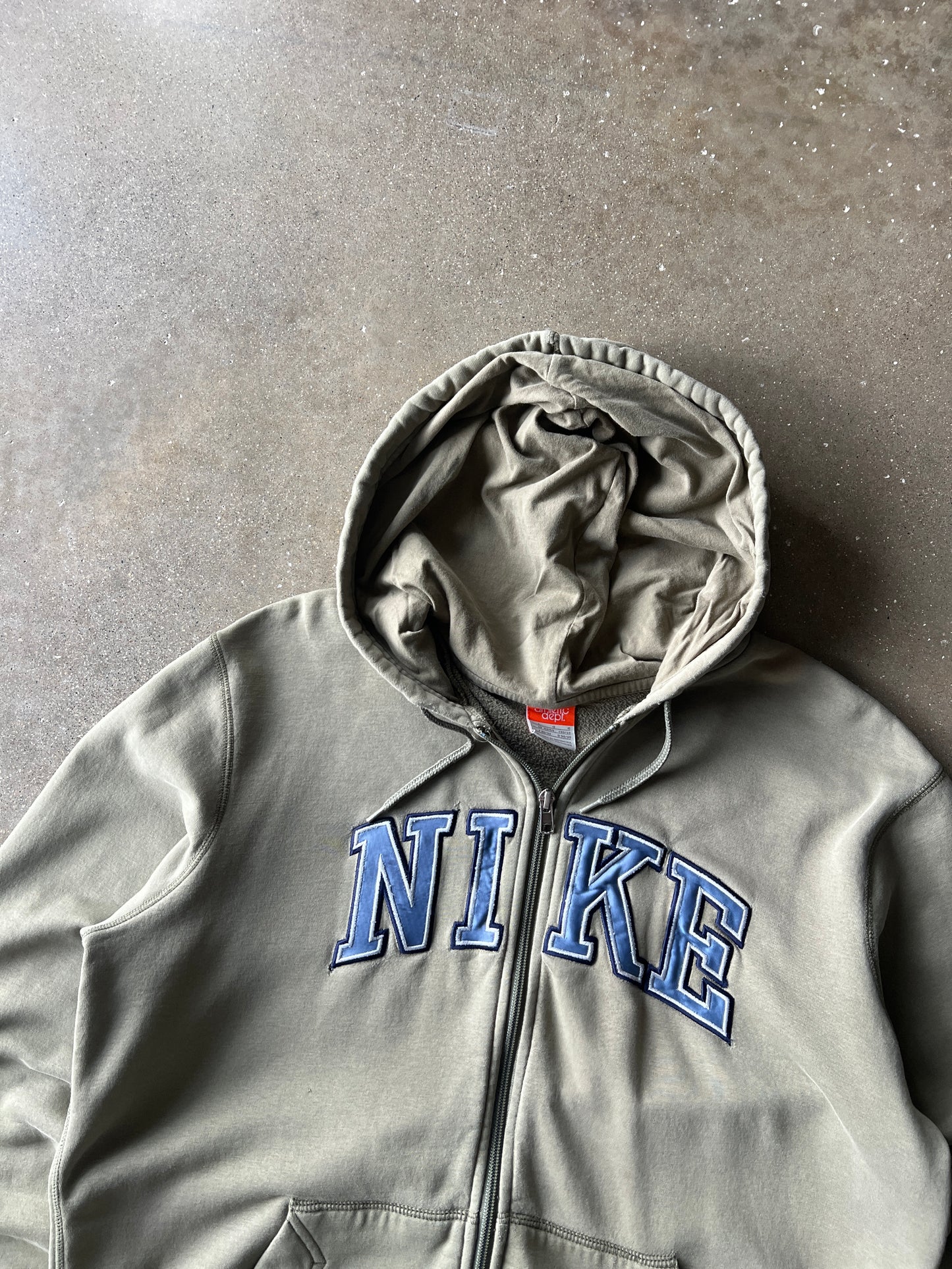Vintage Grey Nike Spellout Hoodie - L