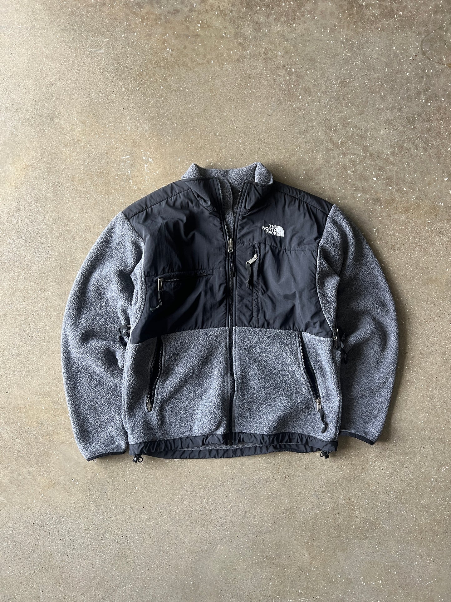 Vintage Black and Grey North Face Fleece Zip Jacket - S