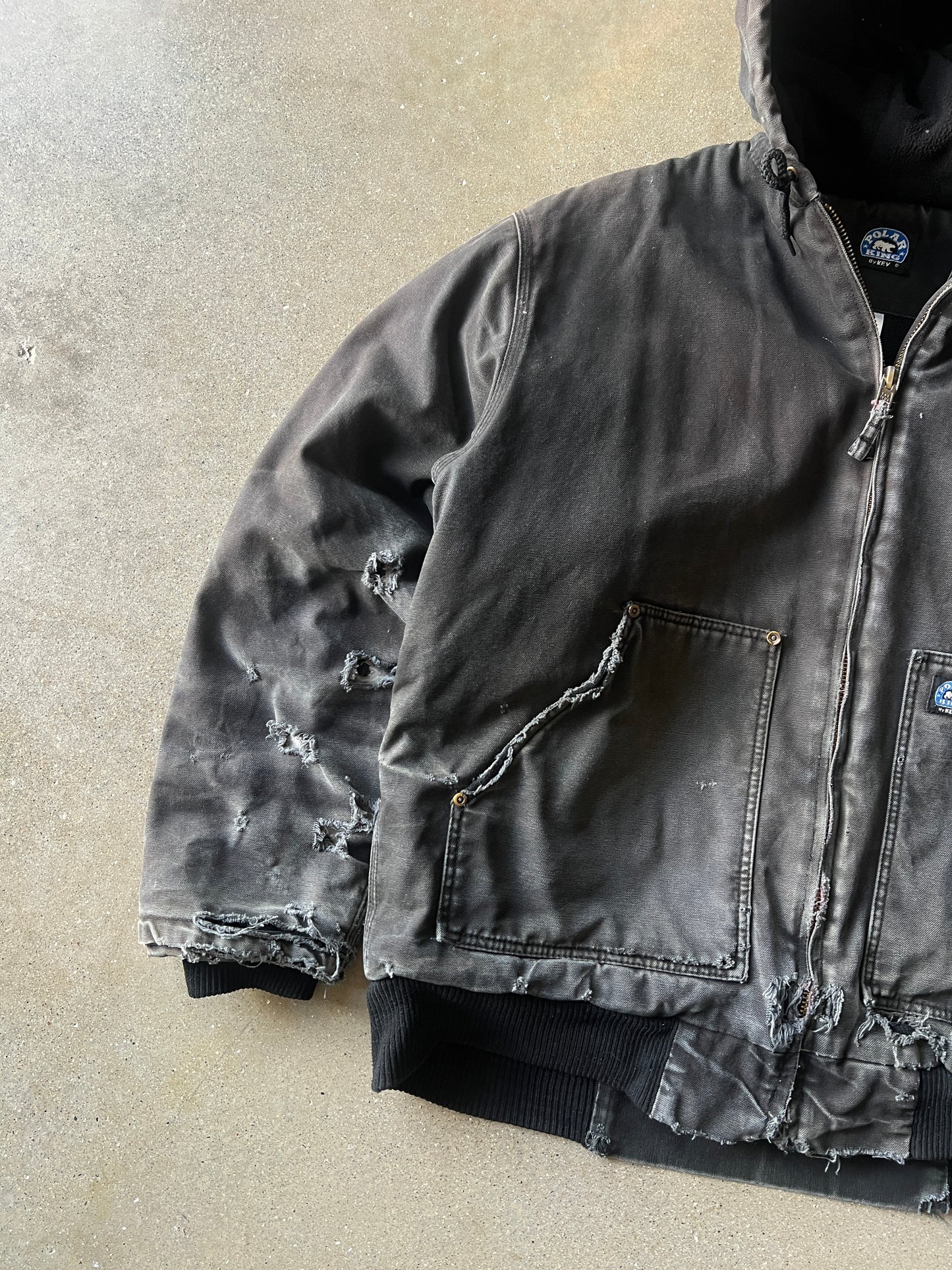 Vintage Black Distressed Carhartt Jacket - XLT