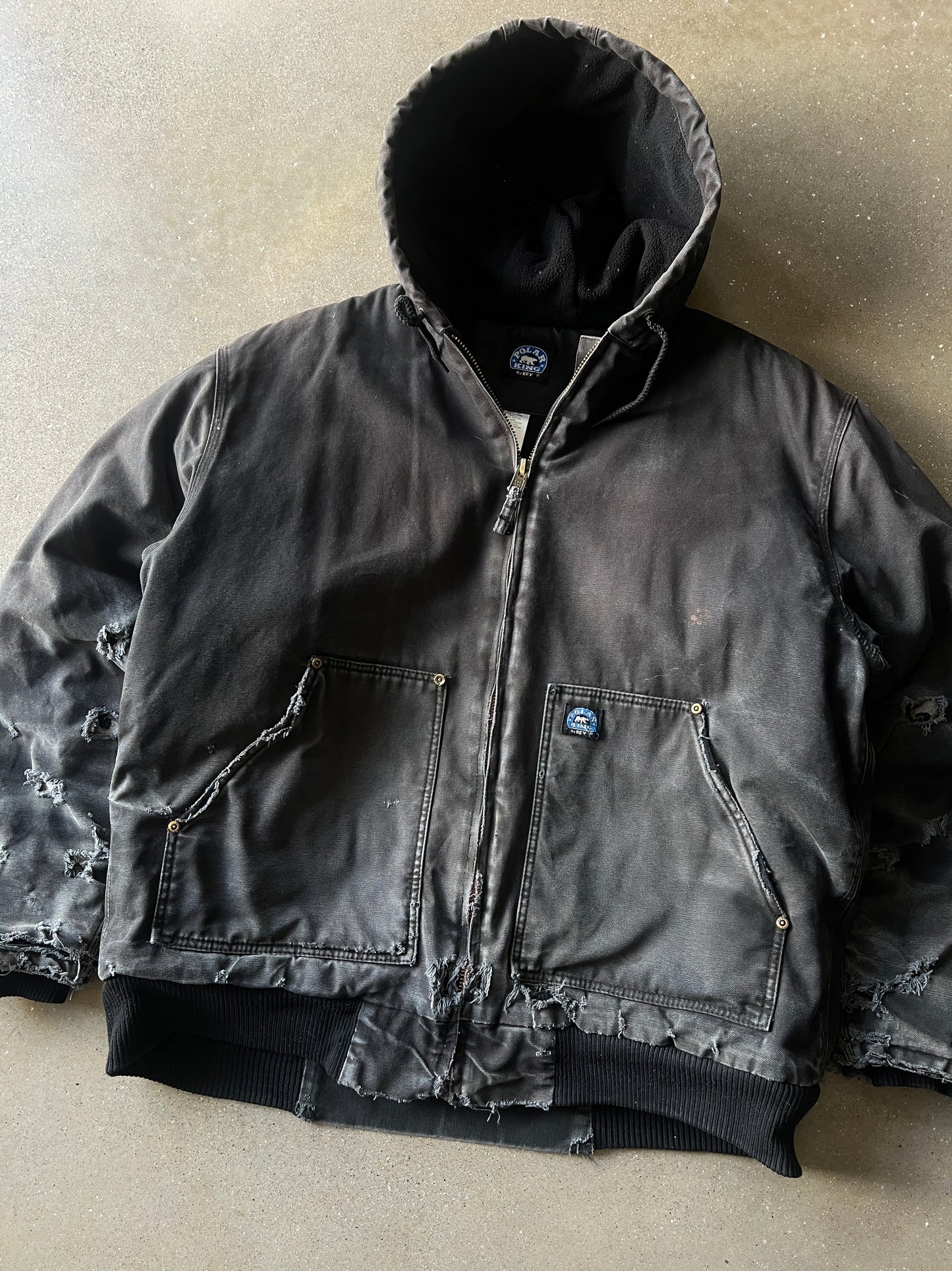 Vintage Black Distressed Carhartt Jacket - XLT