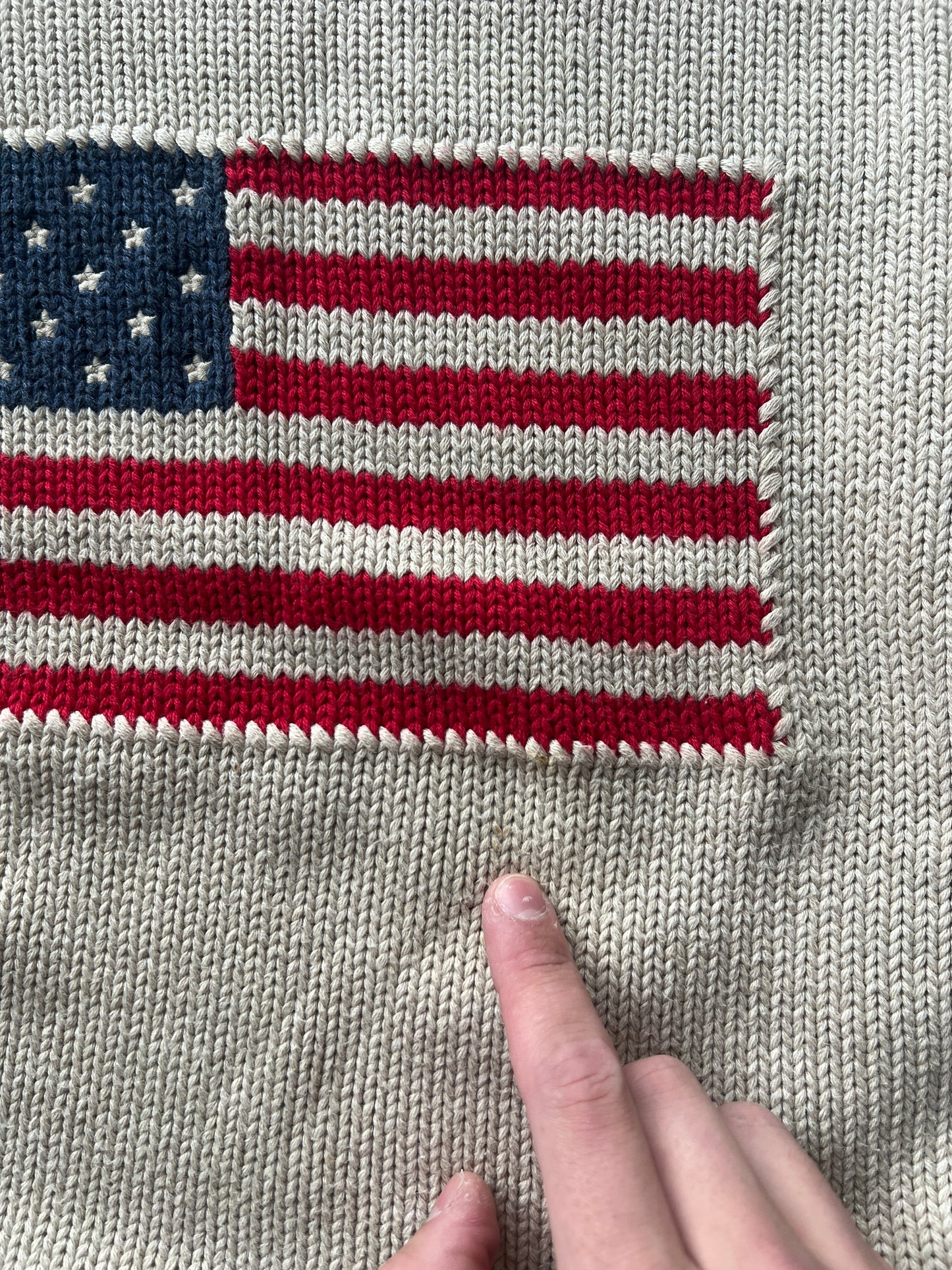 Vintage Cream Lands End Polo Style Sweater - M