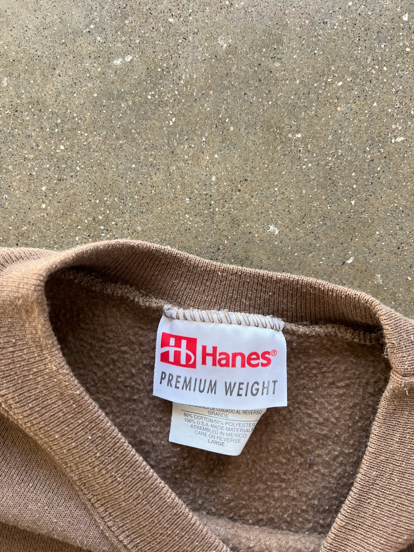 Vintage Coffee Brown Hanes Blank Crew - L