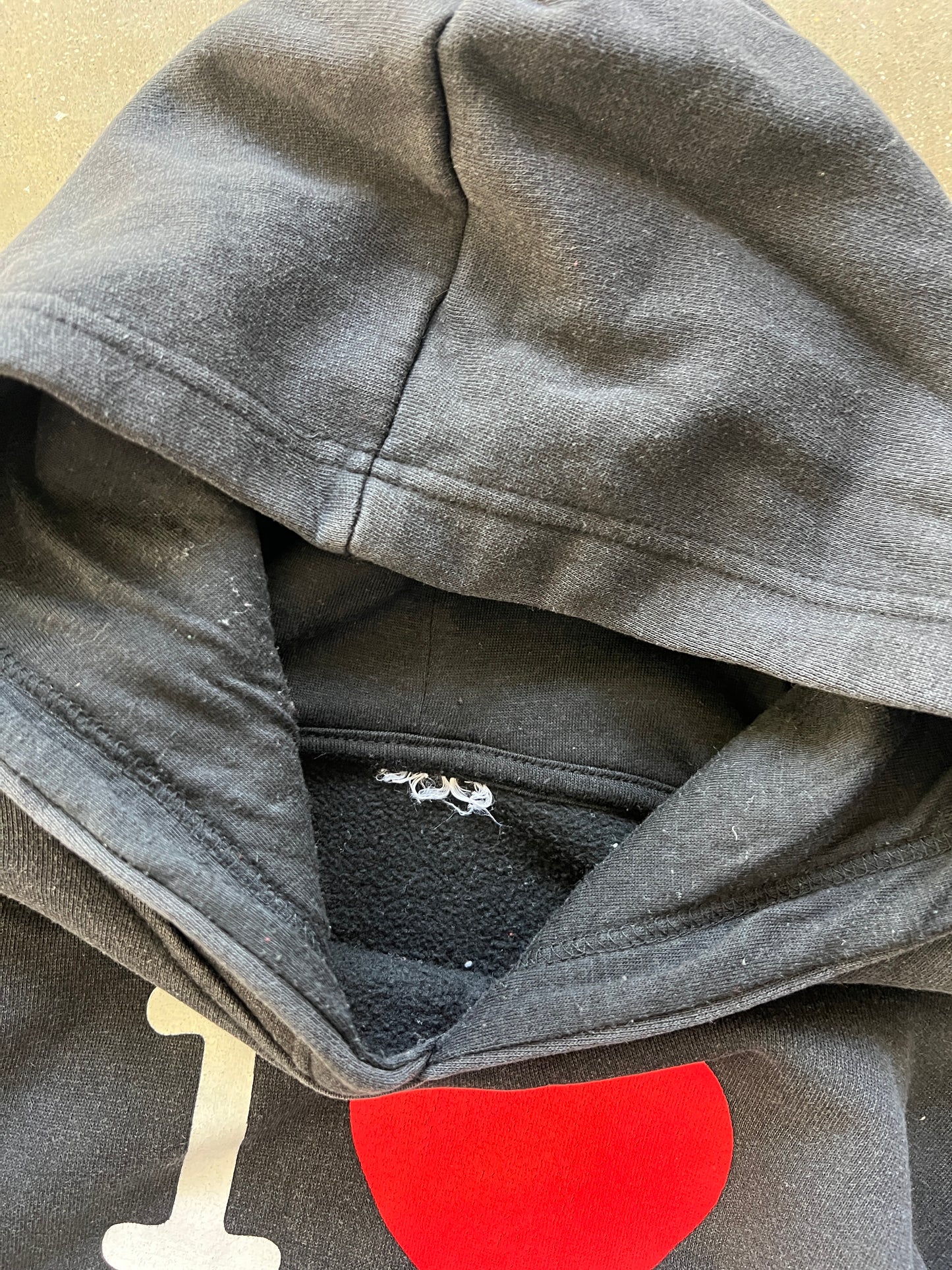 Vintage Black I Love NY Hoodie - S