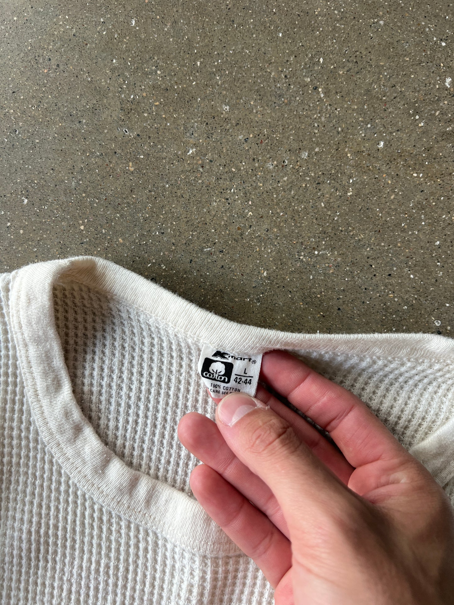 Vintage Cream Kmart Waffle Knit Thermal - L