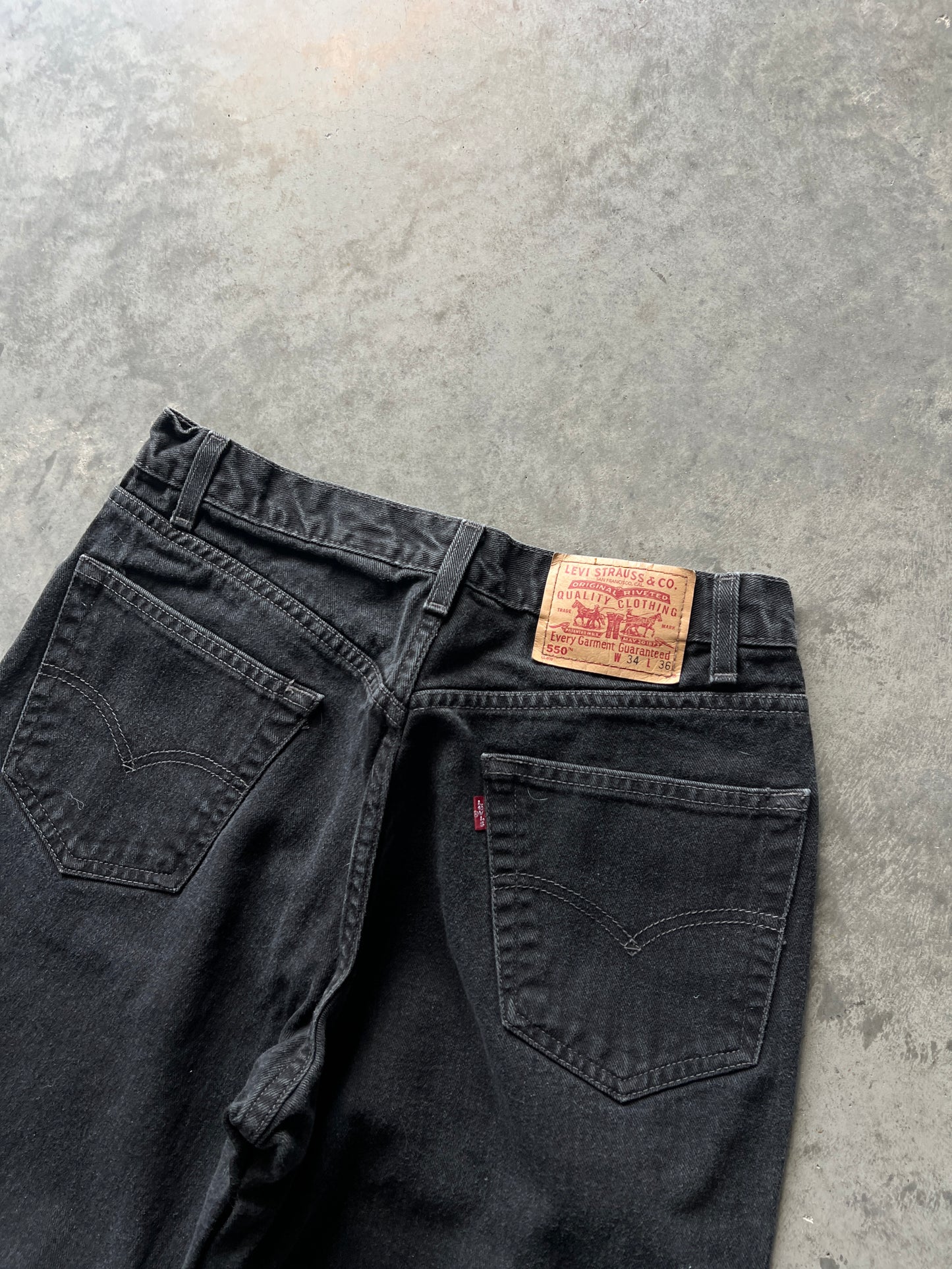 Vintage Black Levi 550 Baggy Pants - 34x36