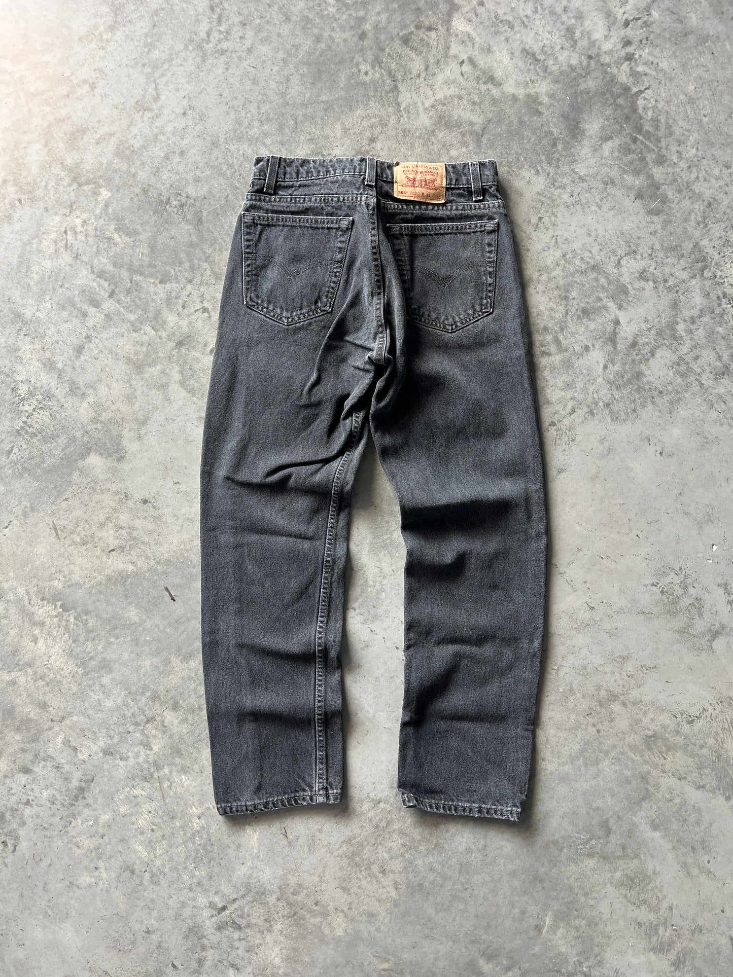 Vintage Black Baggy Levi 505 Pants - 34x34