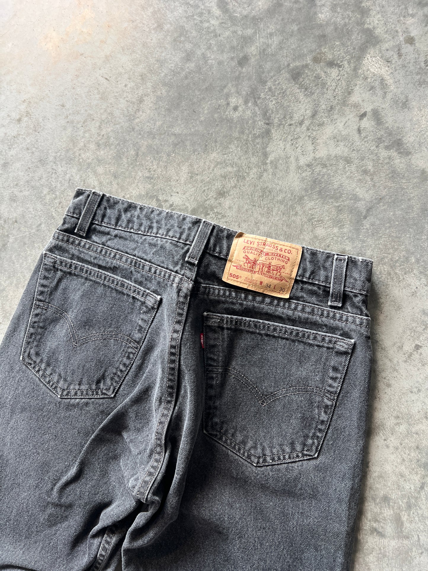 Vintage Black Baggy Levi 505 Pants - 34x34