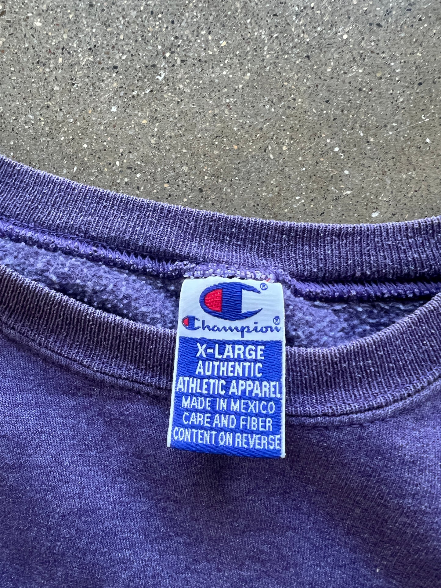 Vintage Purple 90s Champion Crew - XL