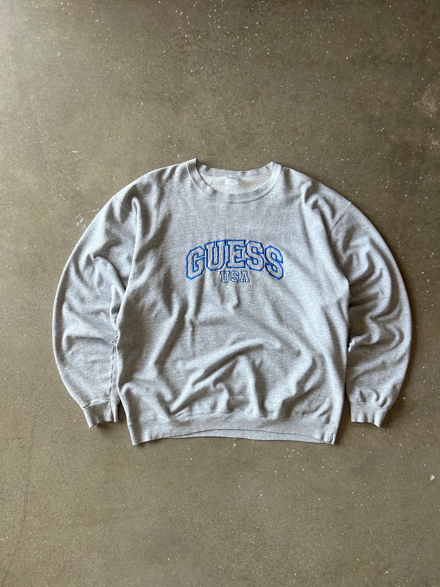 Vintage Grey Guess USA Spellout Crew - XL