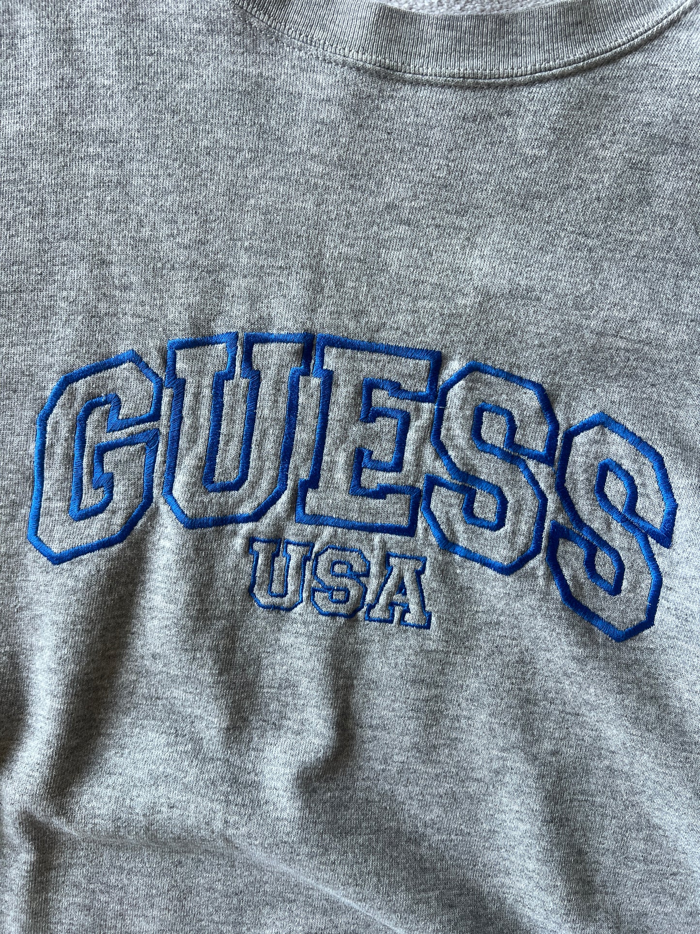 Vintage Grey Guess USA Spellout Crew - XL