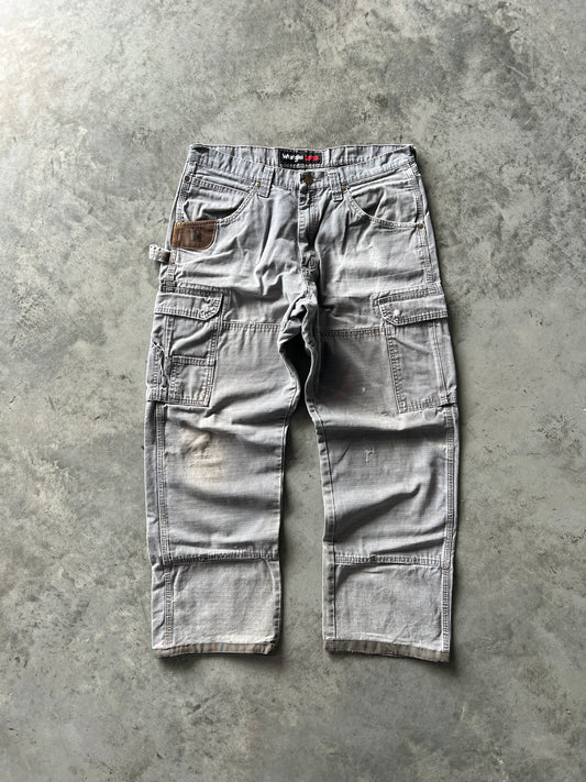 Vintage Faded Grey Baggy Wrangler Pants - 34x27