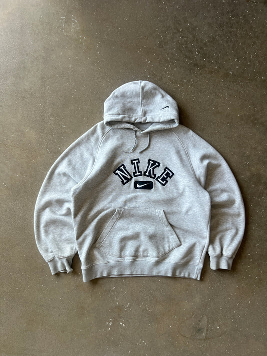 Vintage White Nike Spellout Hoodie - L