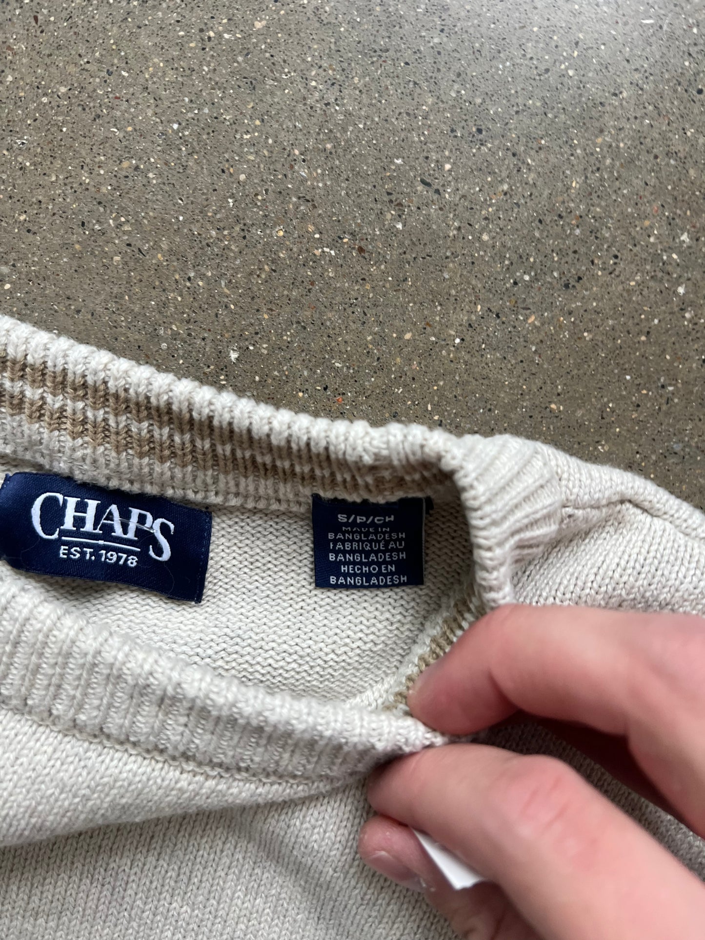 Vintage Cream Chaps Sweater - S