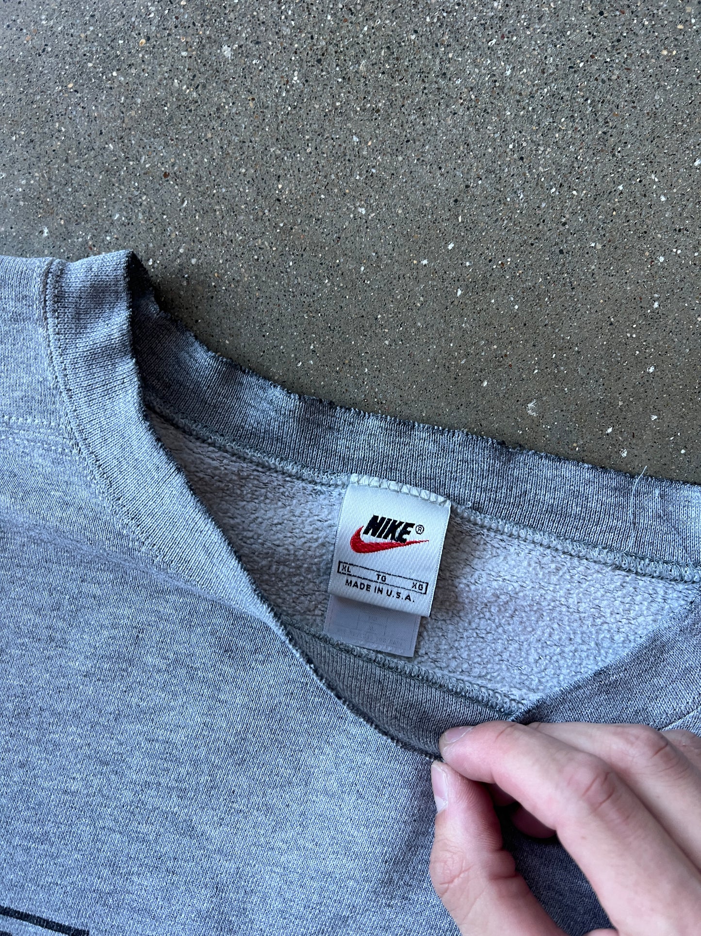 Vintage Grey Nike Spellout Crew - XL