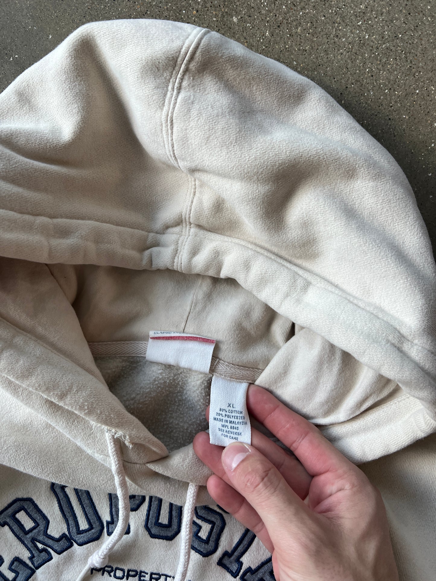 Vintage Cream White Aeropostale Spellout Hoodie - XL