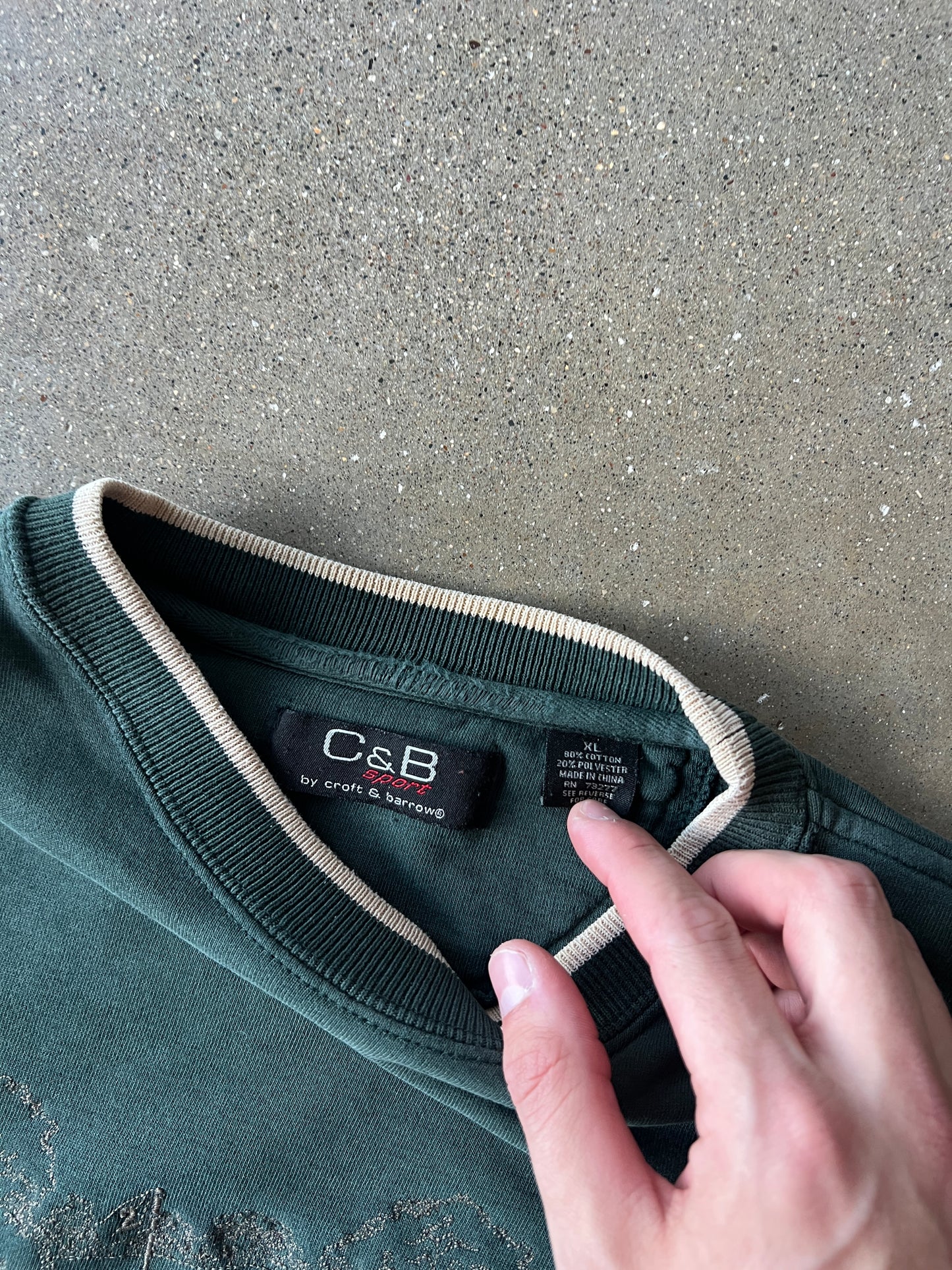 Vintage Green Croft & Borrow Golf Crew - XL