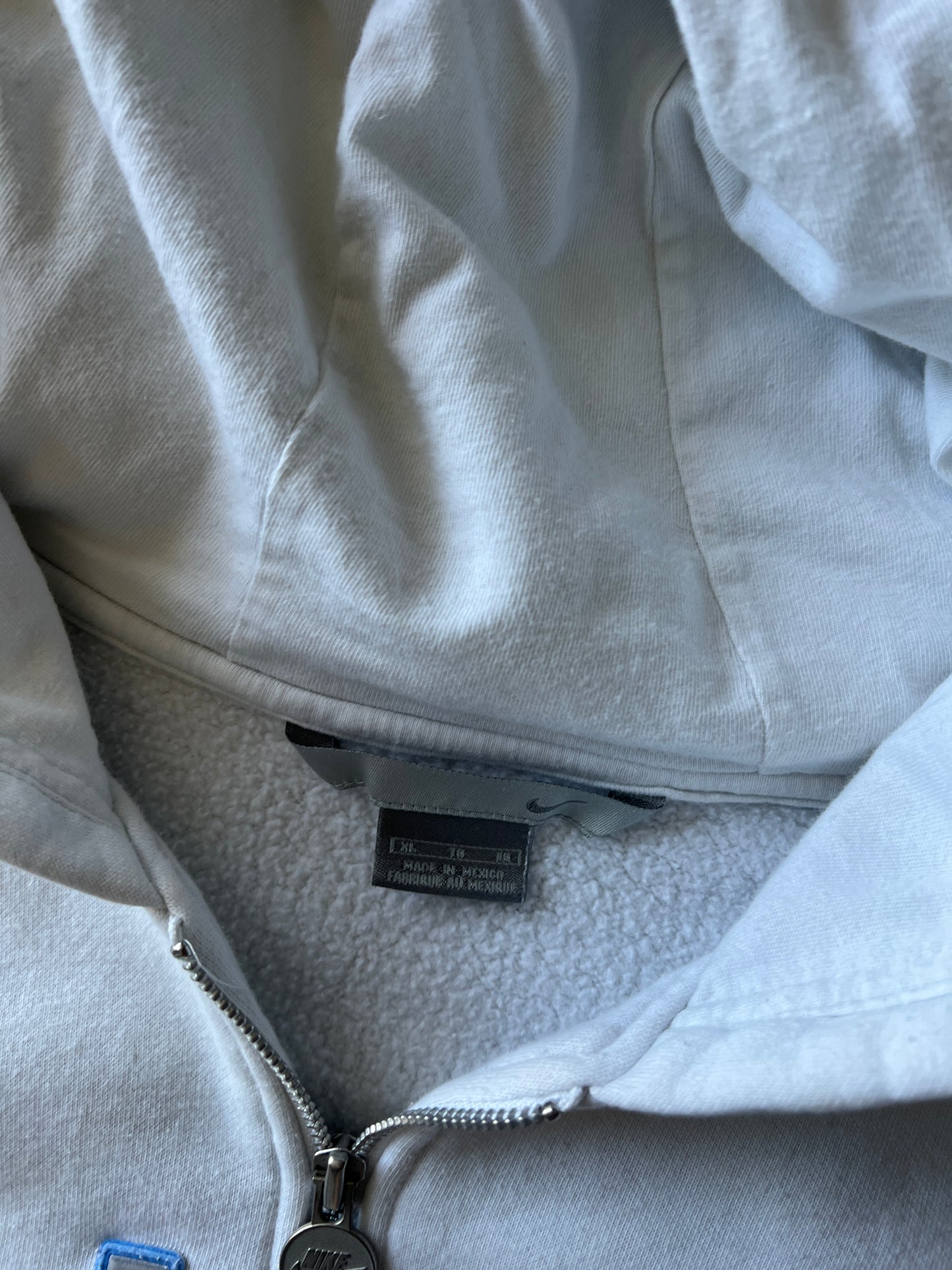 Vintage White Nike Spellout Hoodie - XL